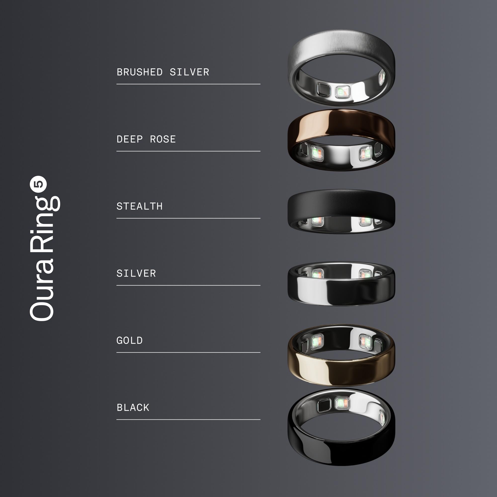 Oura Ring 5 - Silver - Size 8 - World’s Smallest Smart Ring - Sleep, Activity, Women’s Health, AI Advisor, 1 Week of Battery Life, Size Before You Buy, Android & iOS Compatible