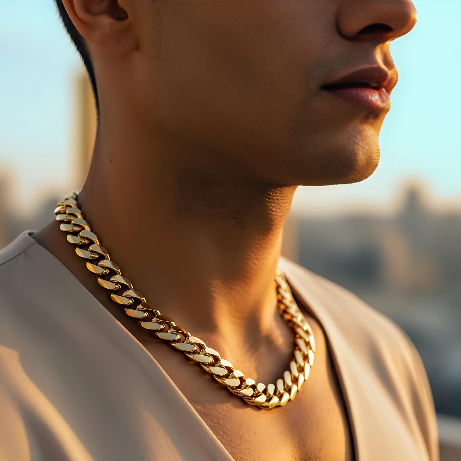 LIFETIME JEWELRY 11mm Gold Cuban Link Chain for Men - 24k Real Gold Necklace Plated - Lifetime Promise - Heavy Duty Clasp - Gold or White Gold