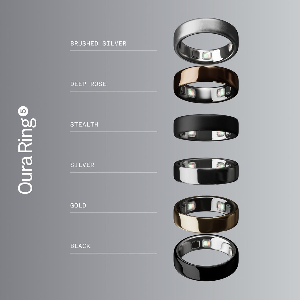 Oura Ring 5 - Silver - Size 8 - World’s Smallest Smart Ring - Sleep, Activity, Women’s Health, AI Advisor, 1 Week of Battery Life, Size Before You Buy, Android & iOS Compatible