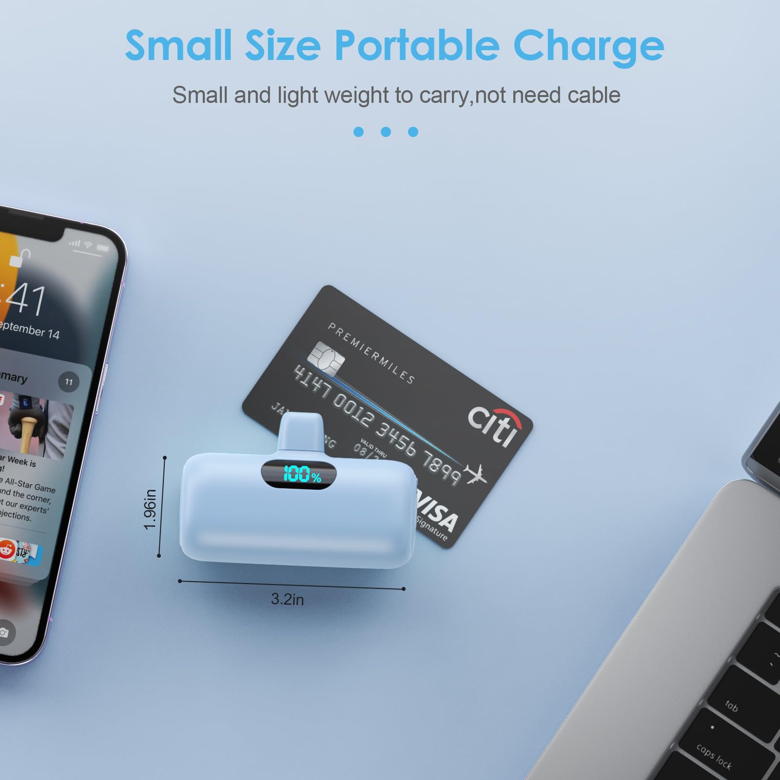 Mini Portable Charger USB C Power Bank,Upgraded 5000mAh PD Fast Charging Battery Pack Built-in USB-C Connector Travel Essential for iPhone17/17Pro/17Pro Max/Air/16 Plus/16Pro Max/15 Series Android
