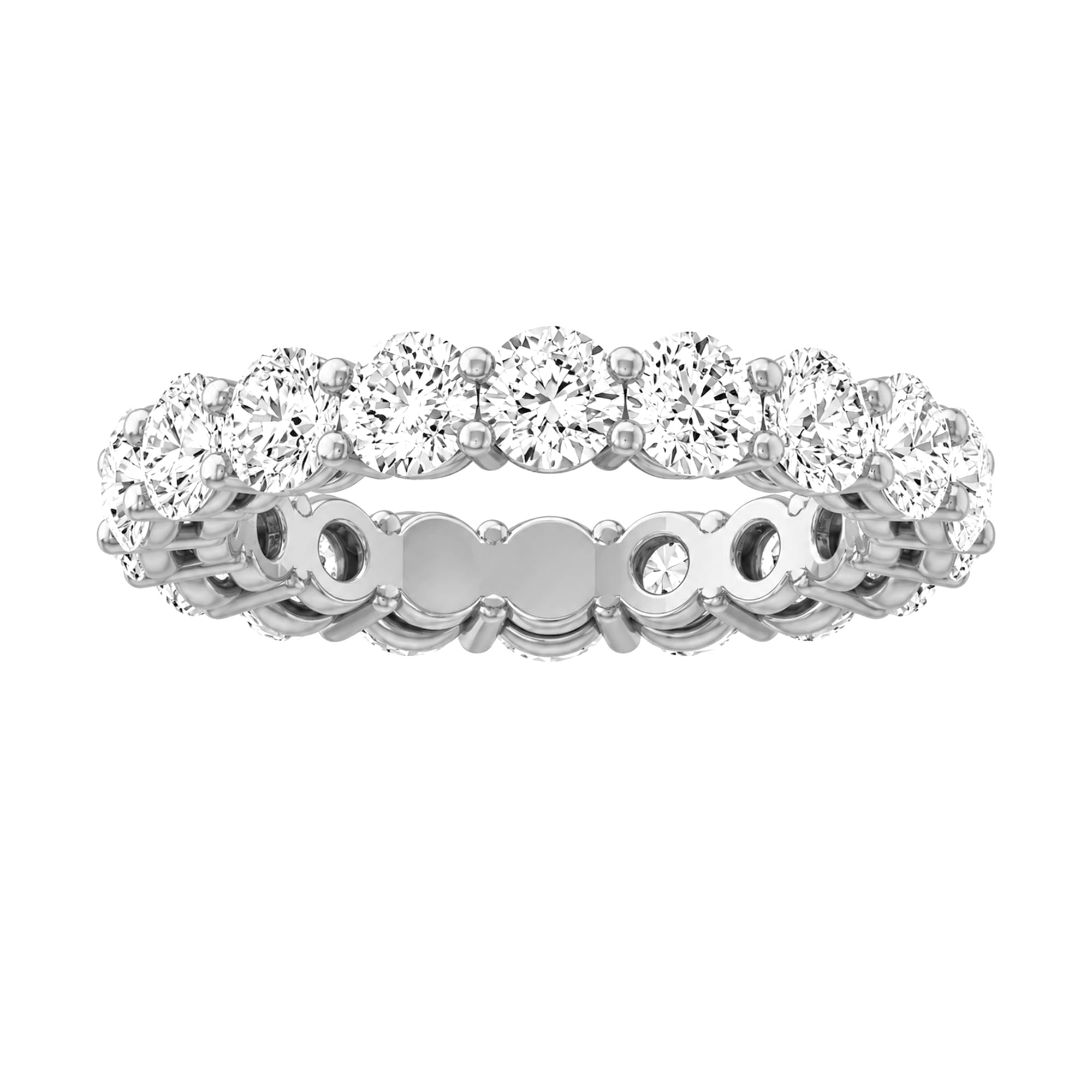 2 Carat to 5 Carat (CT. T.W.)  Diamond Eternity Band Ring for Women |14K Yellow or White Gold Wedding Anniversary Band Ring | D-E Color and VS Clarity