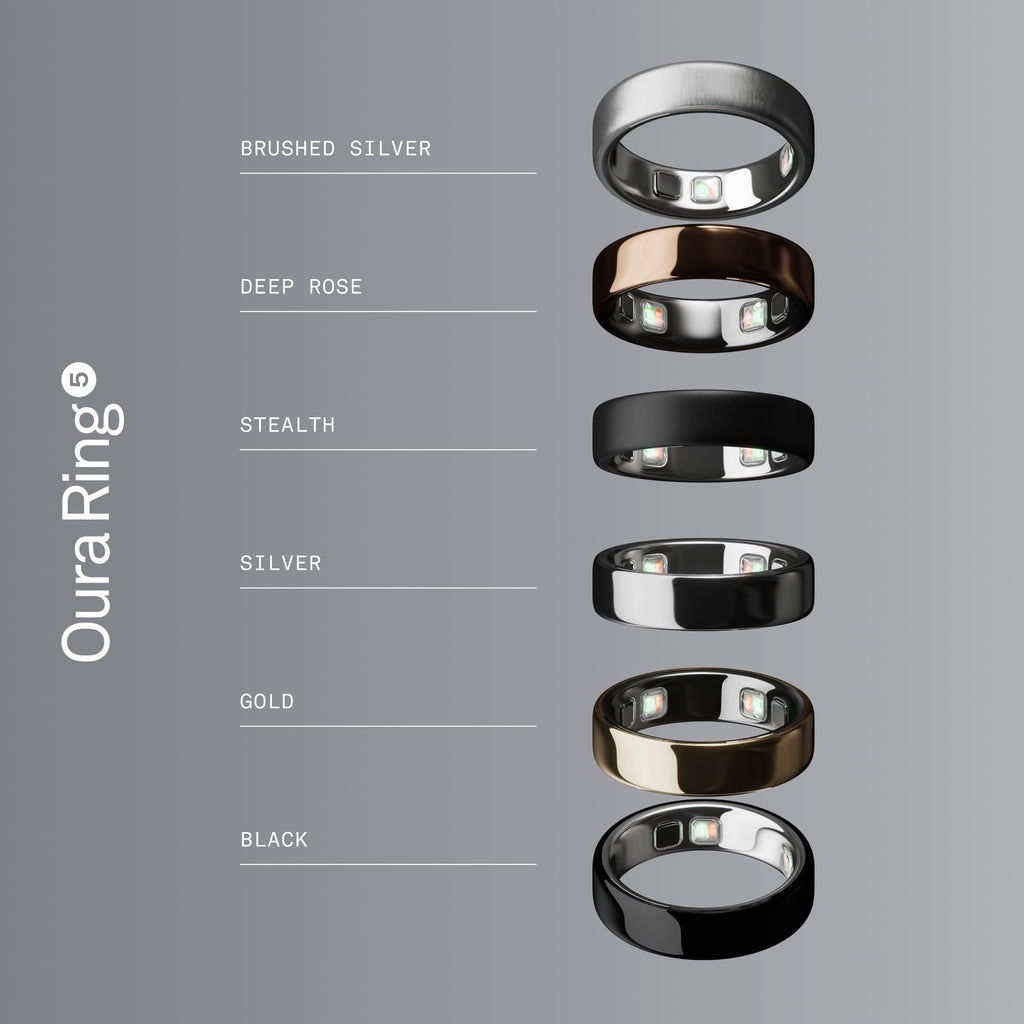 Oura Ring 5 - Silver - Size 8 - World’s Smallest Smart Ring - Sleep, Activity, Women’s Health, AI Advisor, 1 Week of Battery Life, Size Before You Buy, Android & iOS Compatible