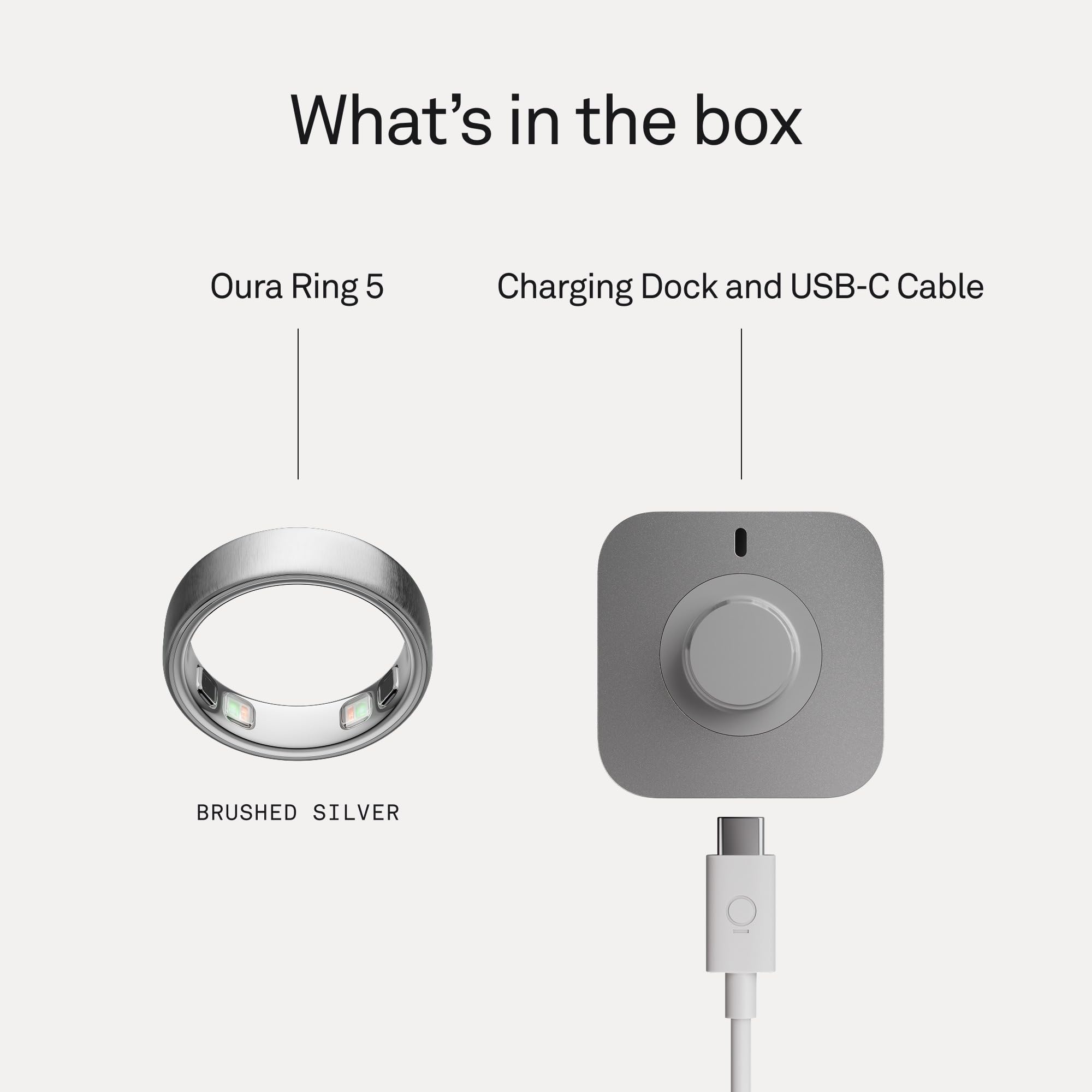 Oura Ring 5 - Silver - Size 8 - World’s Smallest Smart Ring - Sleep, Activity, Women’s Health, AI Advisor, 1 Week of Battery Life, Size Before You Buy, Android & iOS Compatible