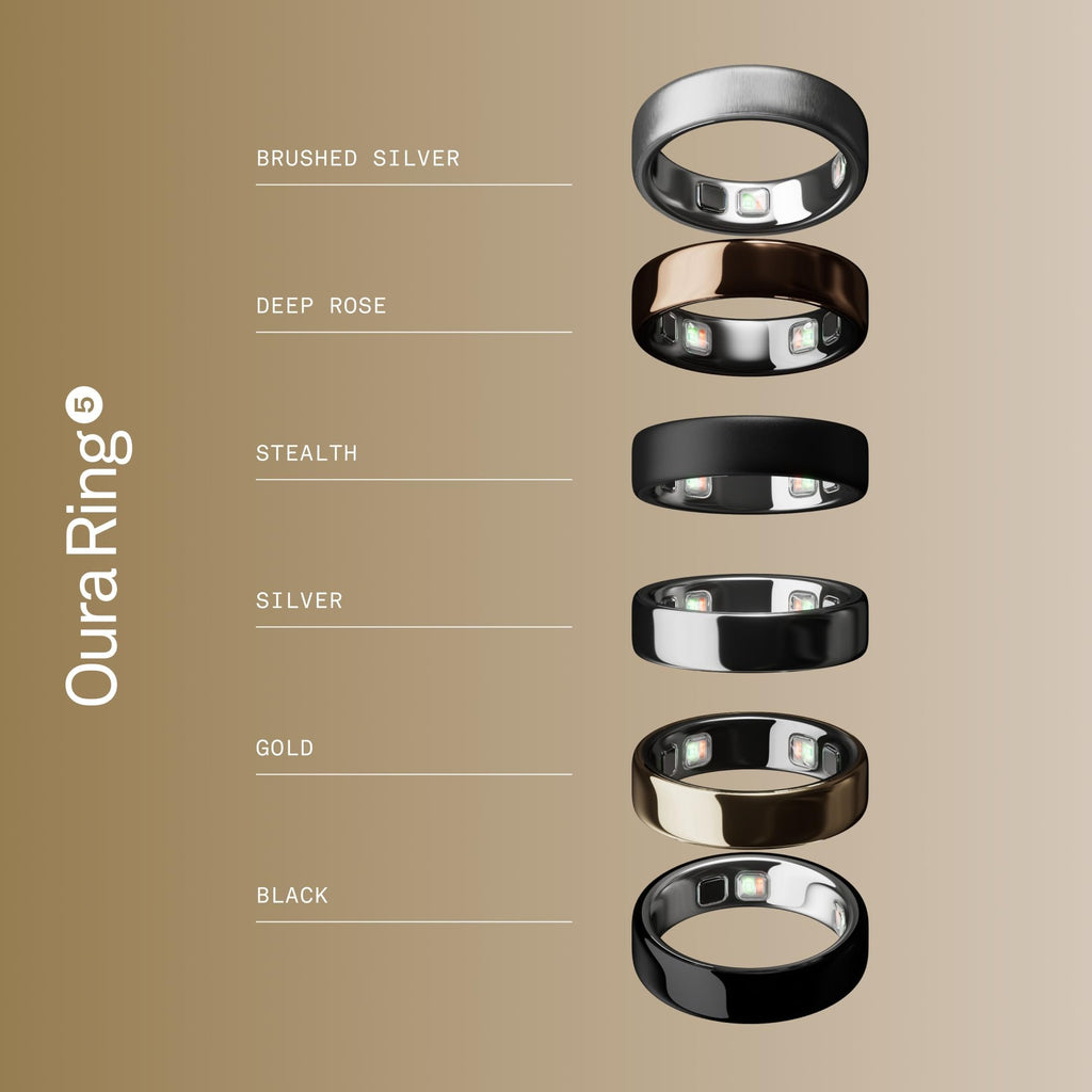 Oura Ring 5 - Silver - Size 8 - World’s Smallest Smart Ring - Sleep, Activity, Women’s Health, AI Advisor, 1 Week of Battery Life, Size Before You Buy, Android & iOS Compatible
