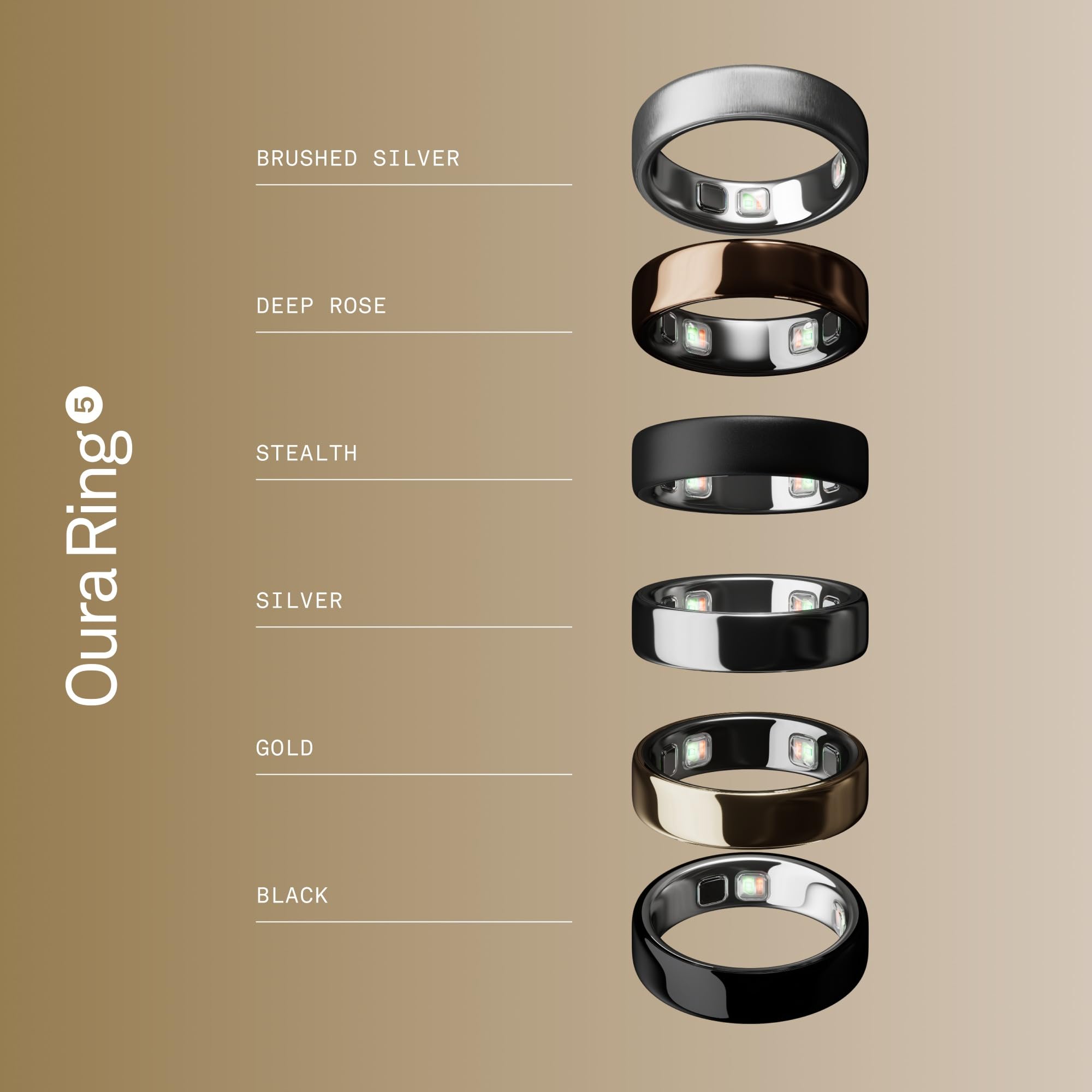 Oura Ring 5 - Silver - Size 8 - World’s Smallest Smart Ring - Sleep, Activity, Women’s Health, AI Advisor, 1 Week of Battery Life, Size Before You Buy, Android & iOS Compatible
