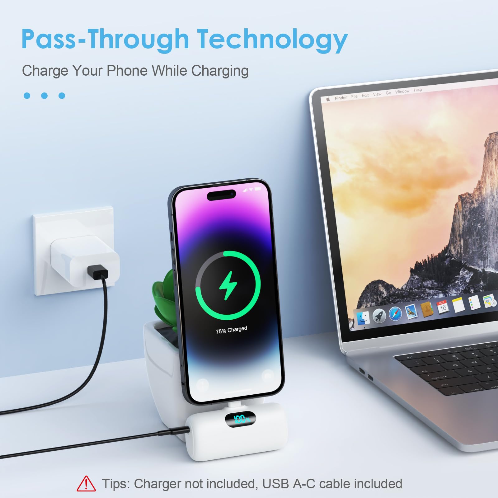 Mini Portable Charger USB C Power Bank,Upgraded 5000mAh PD Fast Charging Battery Pack Built-in USB-C Connector Travel Essential for iPhone17/17Pro/17Pro Max/Air/16 Plus/16Pro Max/15 Series Android