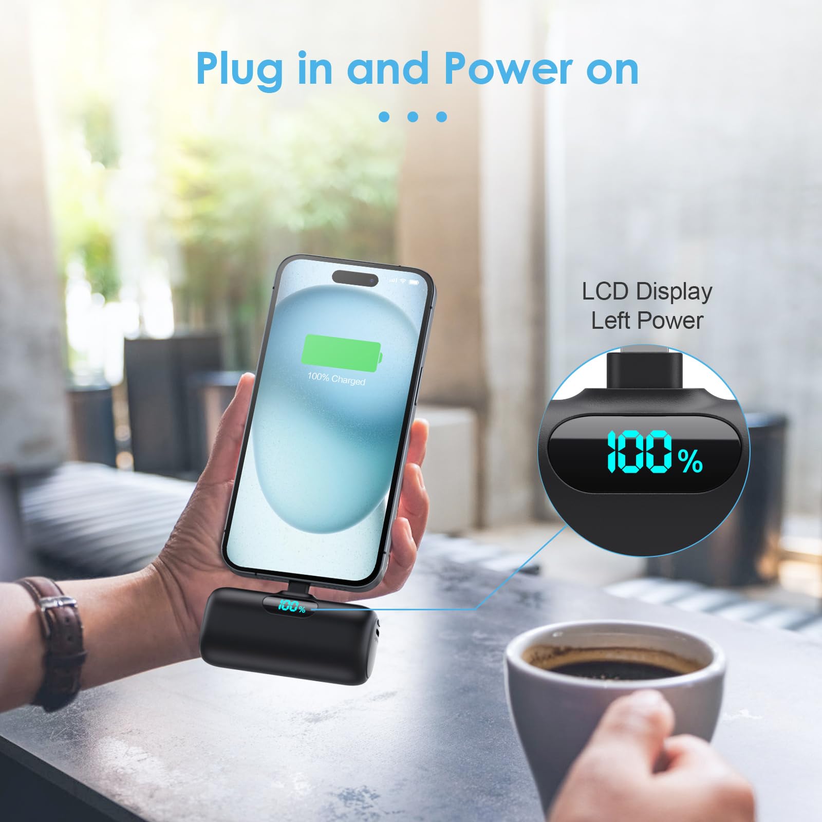 Mini Portable Charger USB C Power Bank,Upgraded 5000mAh PD Fast Charging Battery Pack Built-in USB-C Connector Travel Essential for iPhone17/17Pro/17Pro Max/Air/16 Plus/16Pro Max/15 Series Android