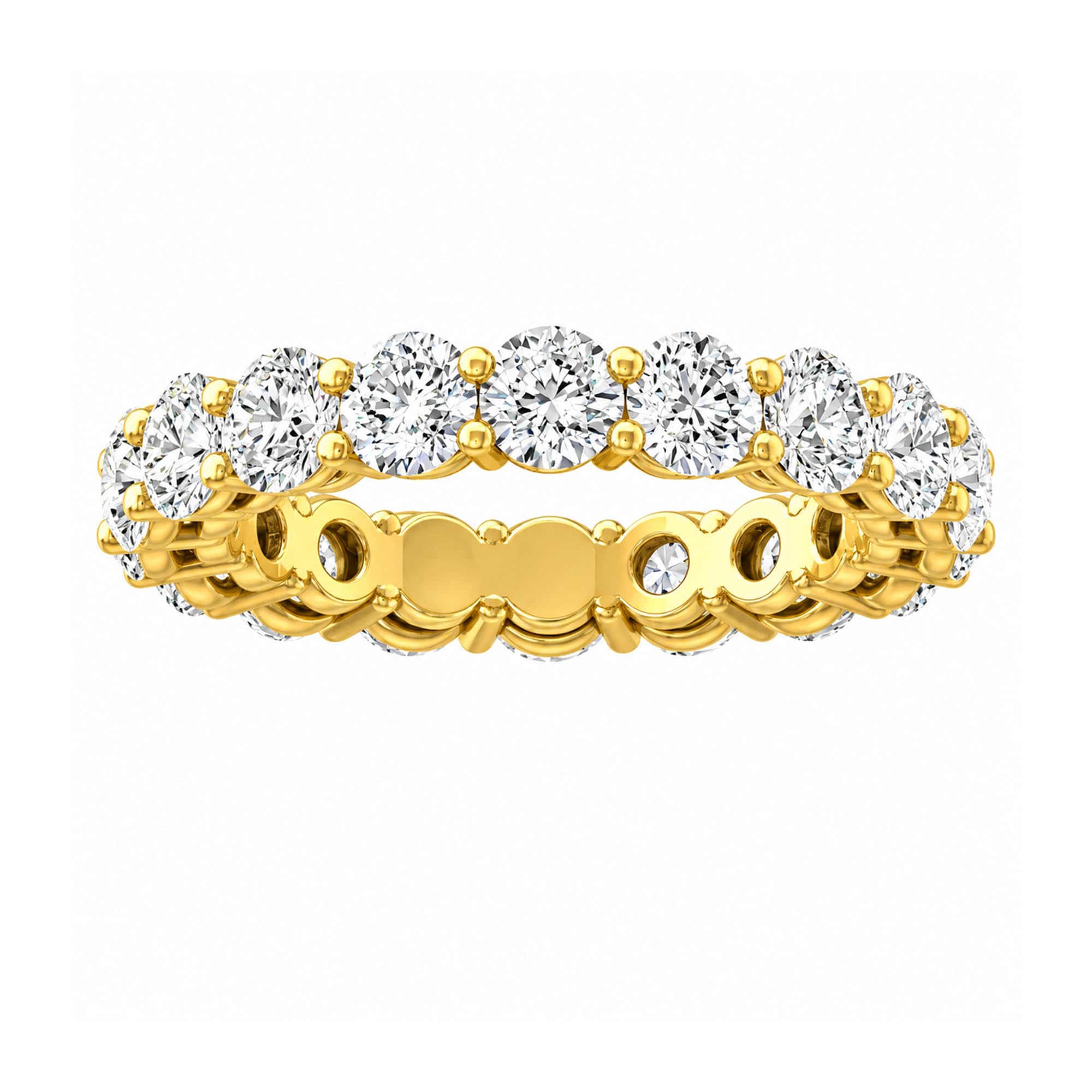 2 Carat to 5 Carat (CT. T.W.)  Diamond Eternity Band Ring for Women |14K Yellow or White Gold Wedding Anniversary Band Ring | D-E Color and VS Clarity