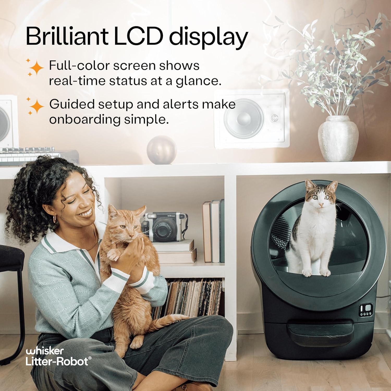 Litter-Robot EVO Bundle by Whisker, Black - Automatic Self-Cleaning Cat Litter Box, Compact Space-Saving Design, Advanced Odor Control, Includes Robot, Mat, and Supply Kit (Black)