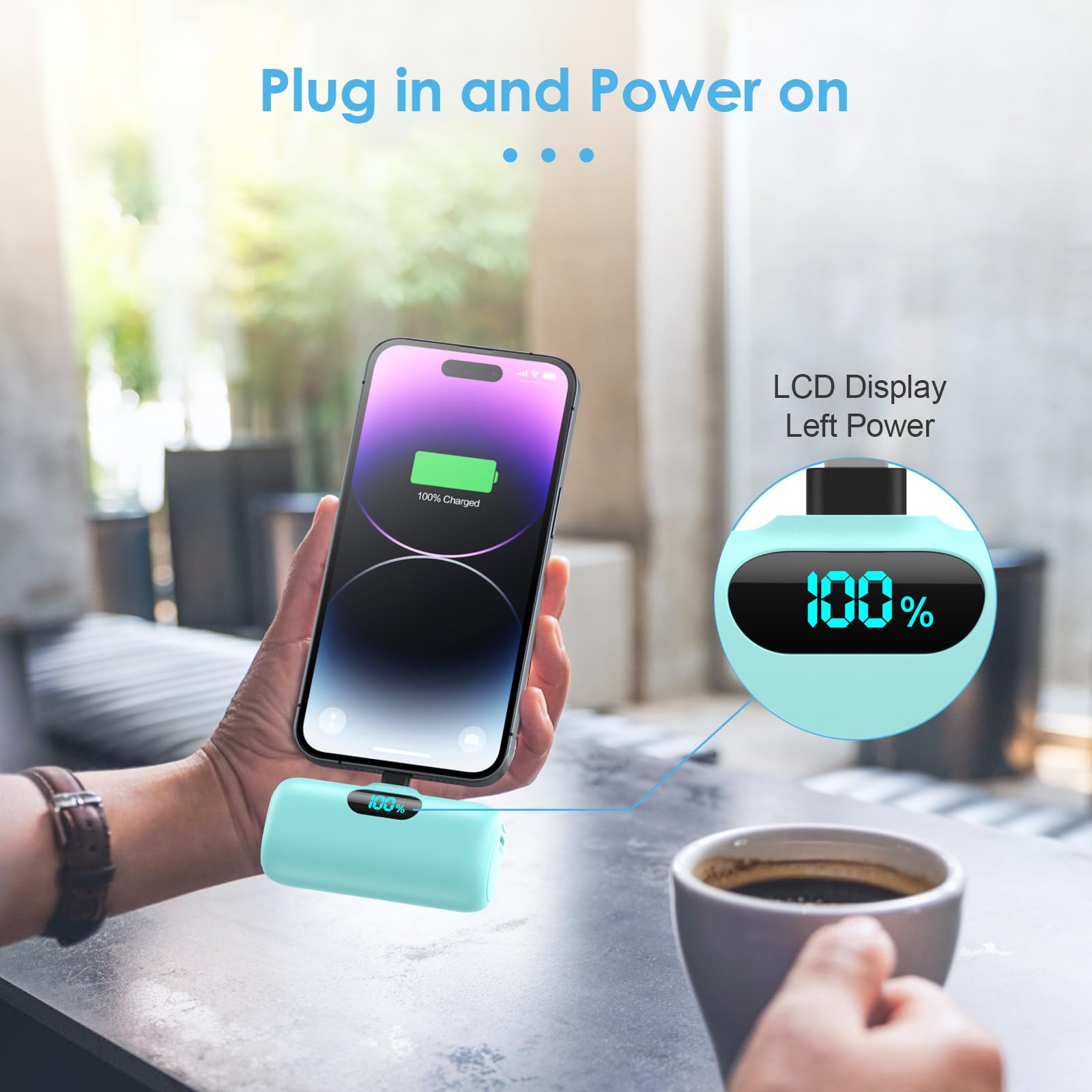 Mini Portable Charger USB C Power Bank,Upgraded 5000mAh PD Fast Charging Battery Pack Built-in USB-C Connector Travel Essential for iPhone17/17Pro/17Pro Max/Air/16 Plus/16Pro Max/15 Series Android