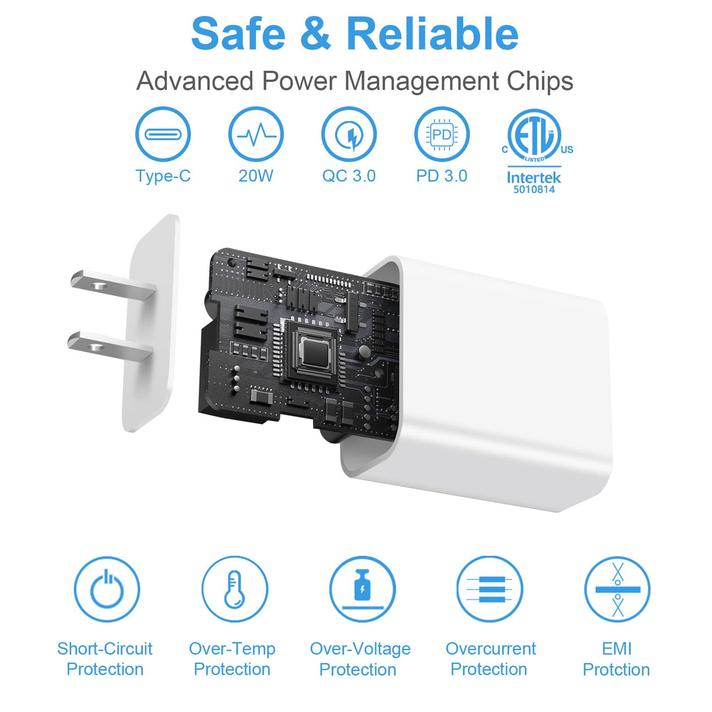 iPhone 17 16 15 Charger Fast Charging 3+3Pack Type C Charger USB C Chargers Block with 6FT Cable for iPhone Air/17/17 Plus/17 Pro/17 Pro Max/16/16 Plus/16 Pro/16 Pro Max/15/15 Pro Max/iPad Pro
