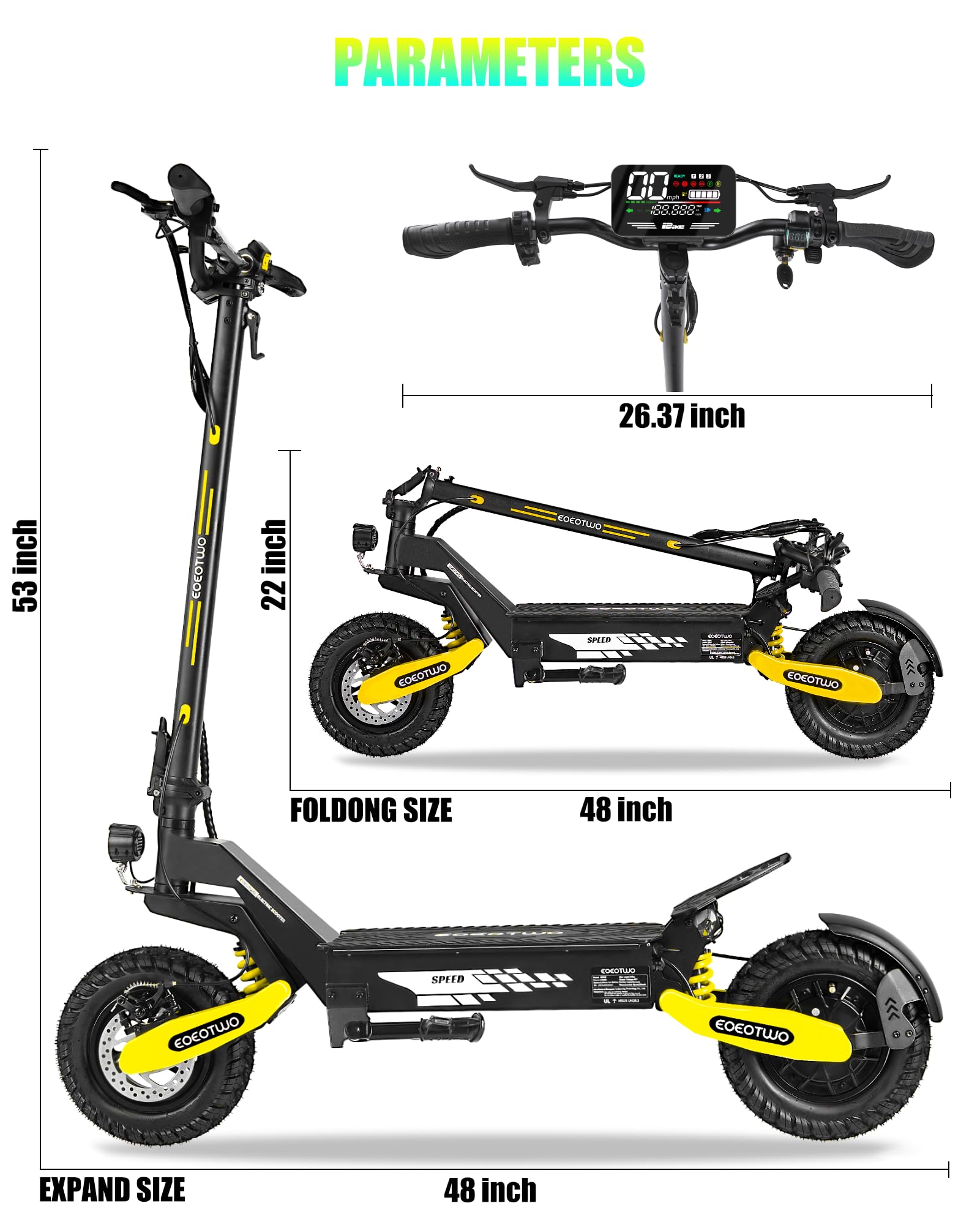 Electric Scooter for Adults,31/38 MPH 1200W/2400W Peak Motor | 11" Off-Road Tires Fast E Scooter, Up to 20/45 Miles Range, Dual Suspension, 330 lbs Max Load, Foldable
