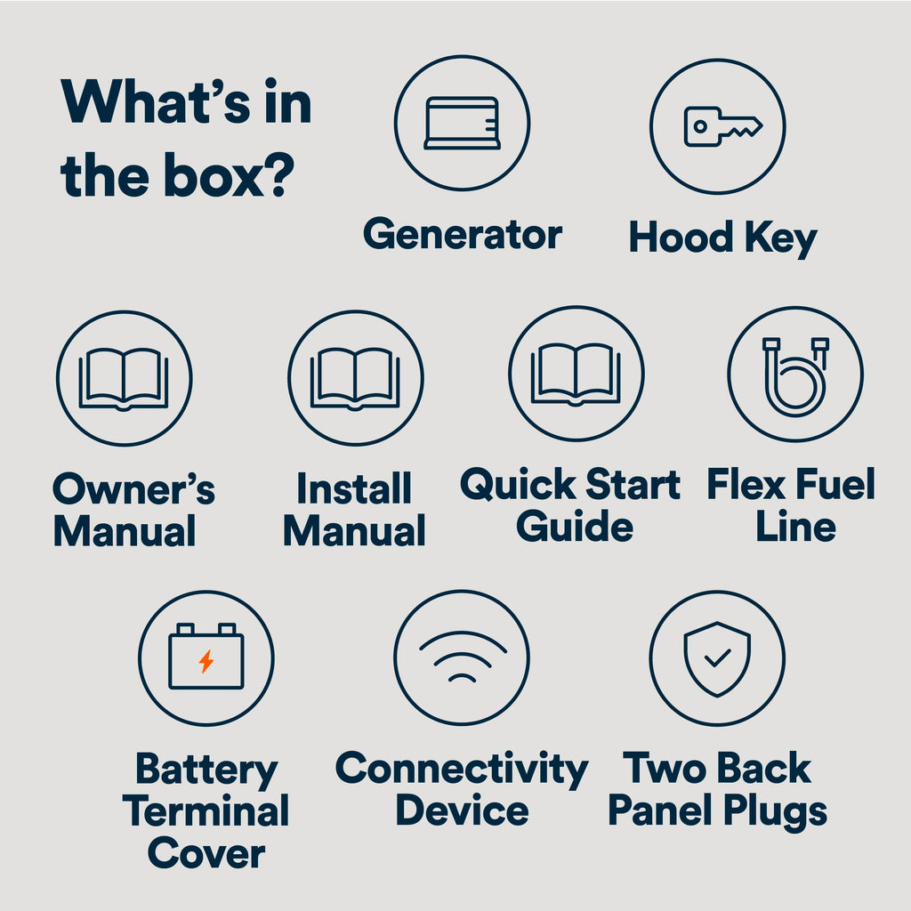 Generac 22kW Home Standby Generator for home use, built-in cellular connectivity, whole house generator for power backup