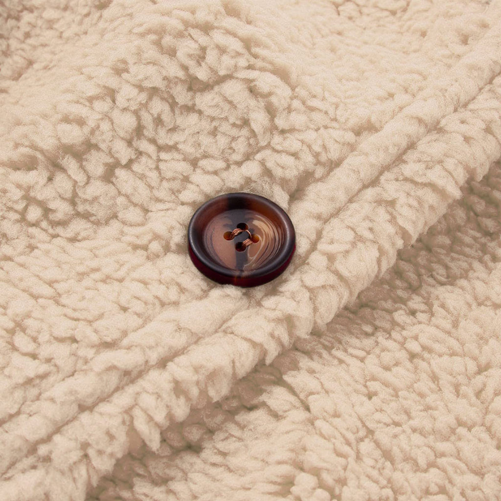 Cdiecer Fuzzy Jackets for Women Winter Sherpa Coat Autumn Winter Fleece Jacket Button Solid Color Cardigan With Pockets
