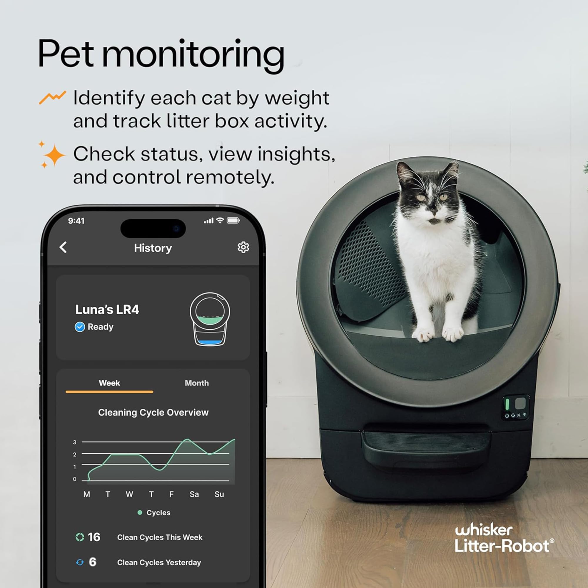 Litter-Robot EVO Bundle by Whisker, Black - Automatic Self-Cleaning Cat Litter Box, Compact Space-Saving Design, Advanced Odor Control, Includes Robot, Mat, and Supply Kit (Black)