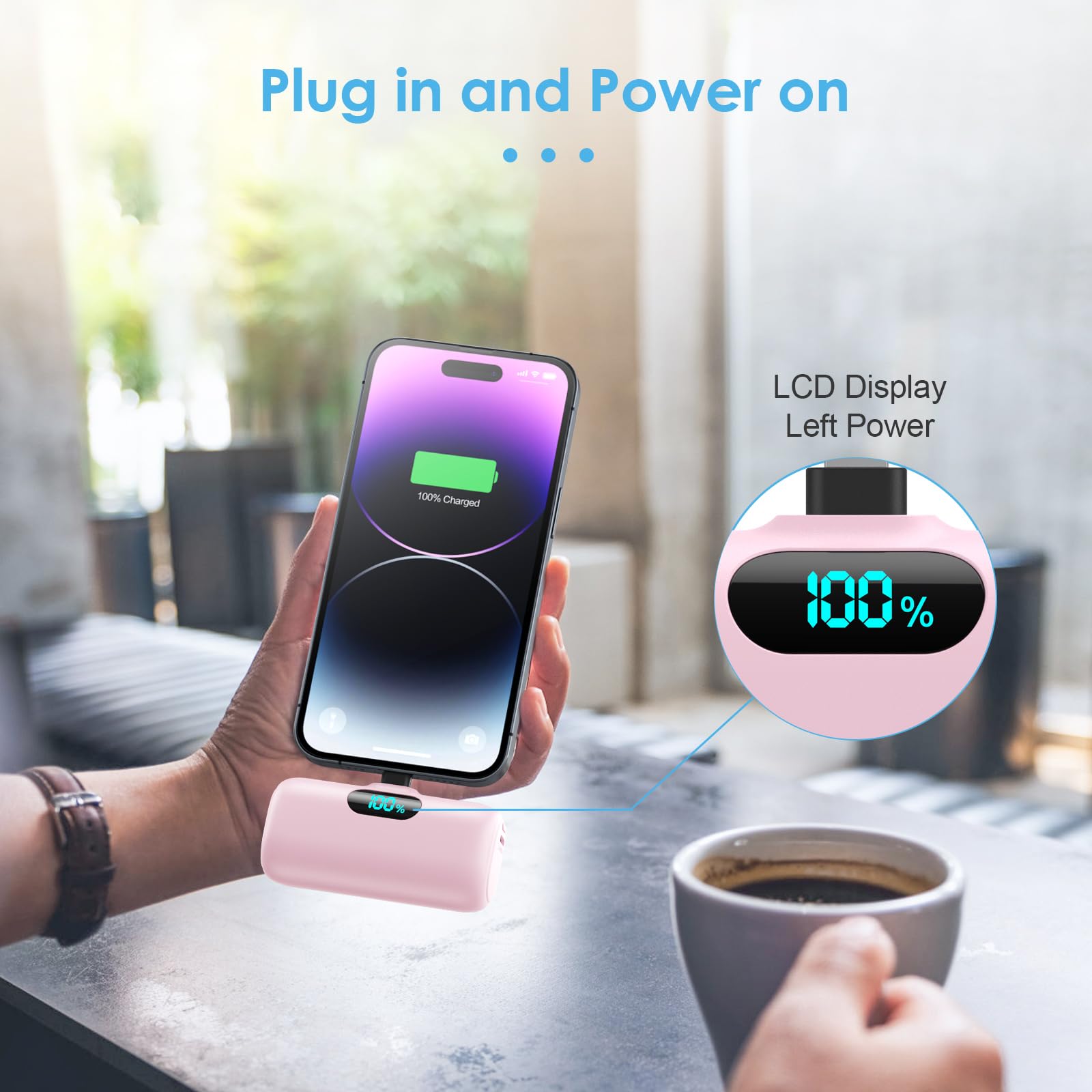 Mini Portable Charger USB C Power Bank,Upgraded 5000mAh PD Fast Charging Battery Pack Built-in USB-C Connector Travel Essential for iPhone17/17Pro/17Pro Max/Air/16 Plus/16Pro Max/15 Series Android