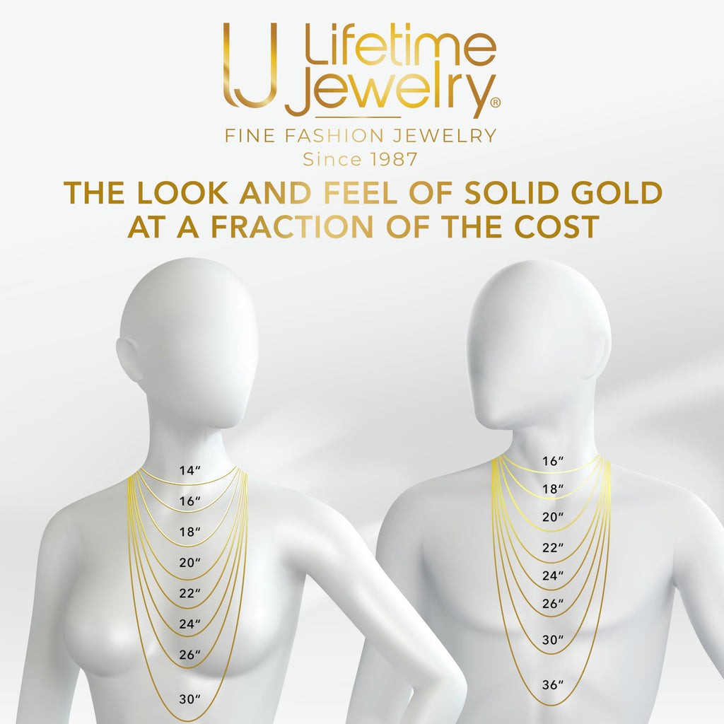 LIFETIME JEWELRY 11mm Gold Cuban Link Chain for Men - 24k Real Gold Necklace Plated - Lifetime Promise - Heavy Duty Clasp - Gold or White Gold