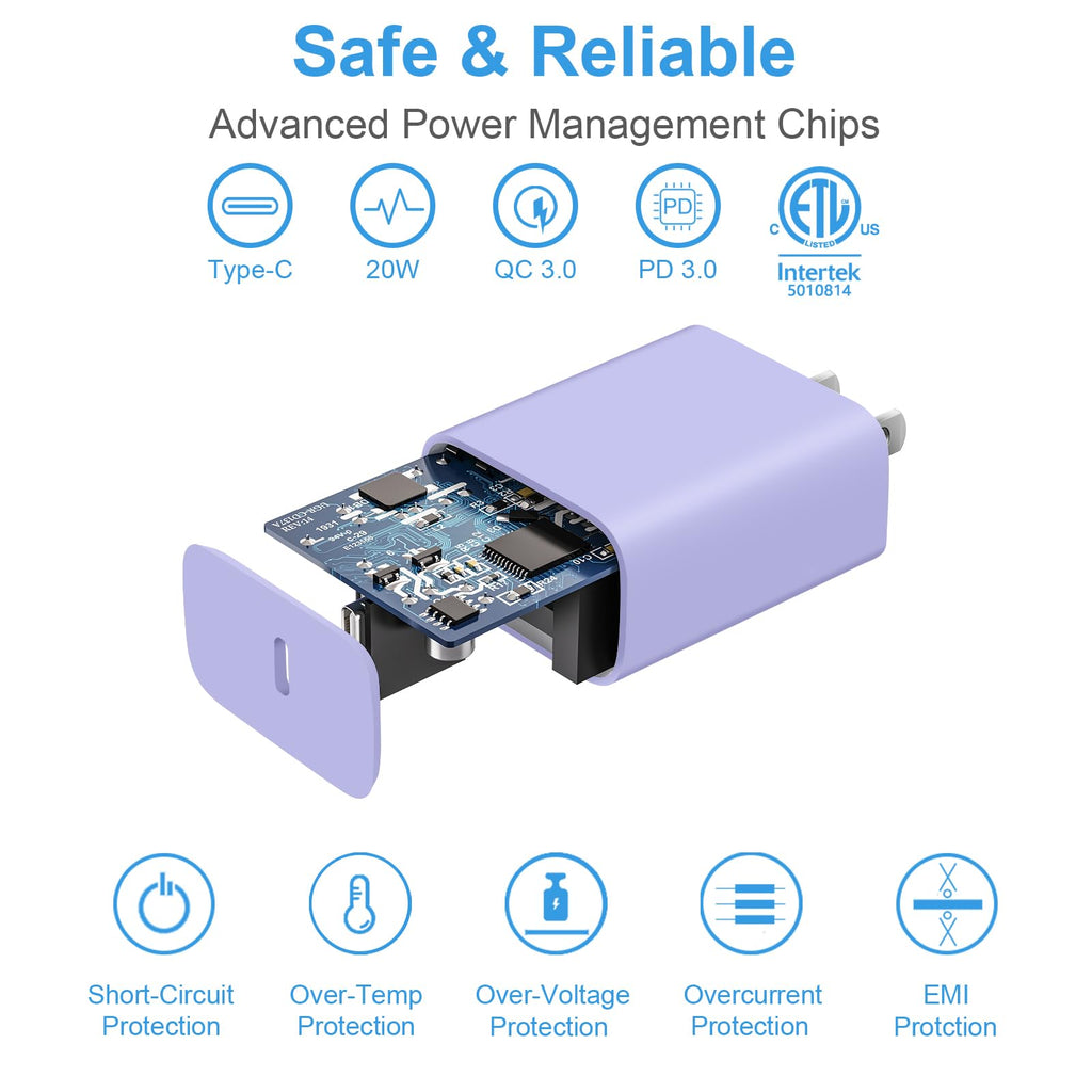 iPhone 17 16 15 Charger Fast Charging 3+3Pack Type C Charger USB C Chargers Block with 6FT Cable for iPhone Air/17/17 Plus/17 Pro/17 Pro Max/16/16 Plus/16 Pro/16 Pro Max/15/15 Pro Max/iPad Pro