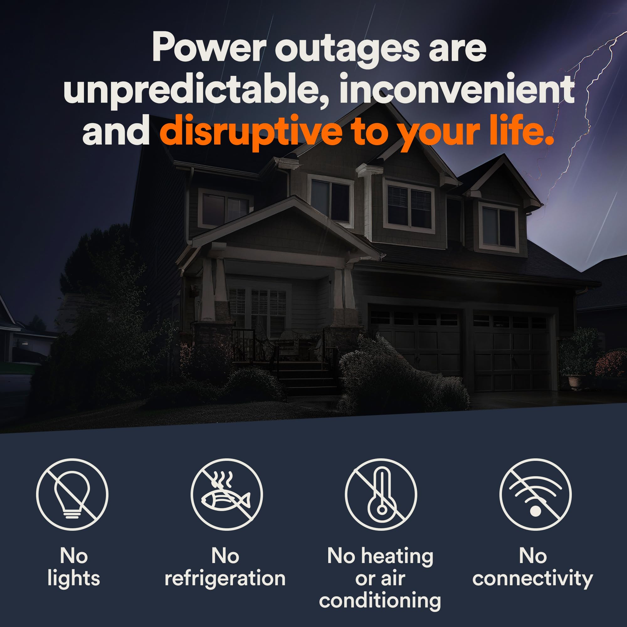 Generac 22kW Home Standby Generator for home use, built-in cellular connectivity, whole house generator for power backup