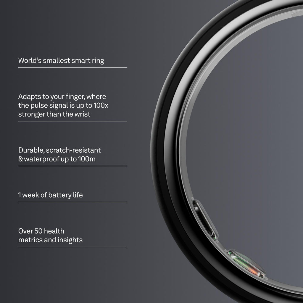 Oura Ring 5 - Silver - Size 8 - World’s Smallest Smart Ring - Sleep, Activity, Women’s Health, AI Advisor, 1 Week of Battery Life, Size Before You Buy, Android & iOS Compatible