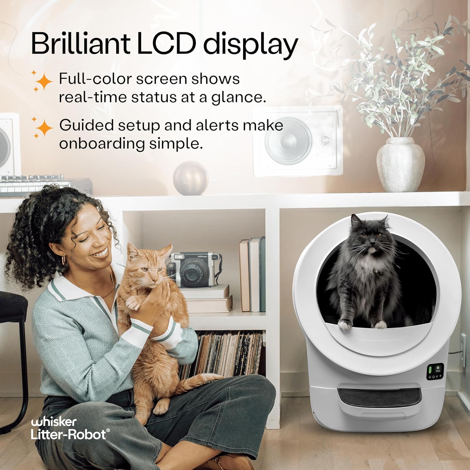Litter-Robot EVO Bundle by Whisker, Black - Automatic Self-Cleaning Cat Litter Box, Compact Space-Saving Design, Advanced Odor Control, Includes Robot, Mat, and Supply Kit (Black)