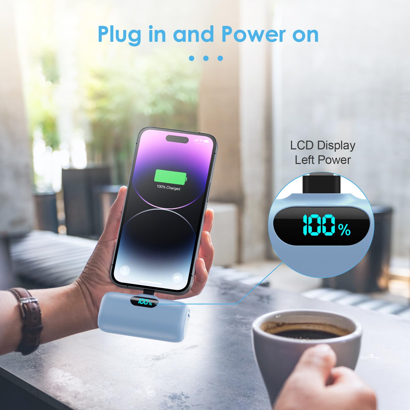 Mini Portable Charger USB C Power Bank,Upgraded 5000mAh PD Fast Charging Battery Pack Built-in USB-C Connector Travel Essential for iPhone17/17Pro/17Pro Max/Air/16 Plus/16Pro Max/15 Series Android