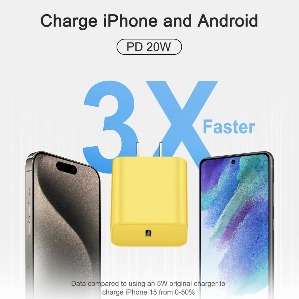iPhone 17 16 15 Charger Fast Charging 3+3Pack Type C Charger USB C Chargers Block with 6FT Cable for iPhone Air/17/17 Plus/17 Pro/17 Pro Max/16/16 Plus/16 Pro/16 Pro Max/15/15 Pro Max/iPad Pro
