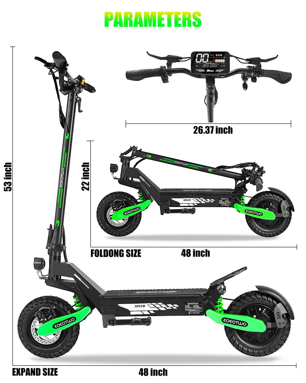 Electric Scooter for Adults,31/38 MPH 1200W/2400W Peak Motor | 11" Off-Road Tires Fast E Scooter, Up to 20/45 Miles Range, Dual Suspension, 330 lbs Max Load, Foldable
