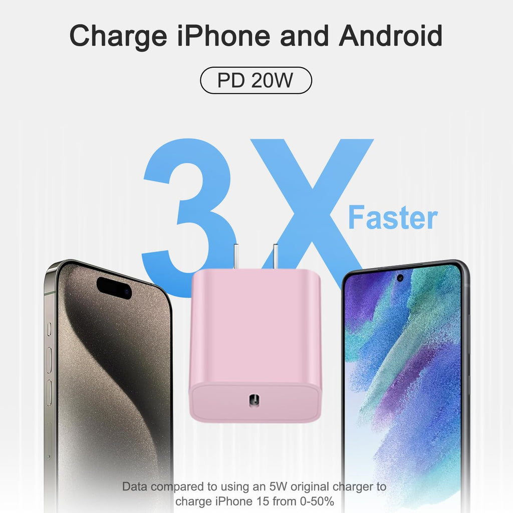 iPhone 17 16 15 Charger Fast Charging 3+3Pack Type C Charger USB C Chargers Block with 6FT Cable for iPhone Air/17/17 Plus/17 Pro/17 Pro Max/16/16 Plus/16 Pro/16 Pro Max/15/15 Pro Max/iPad Pro