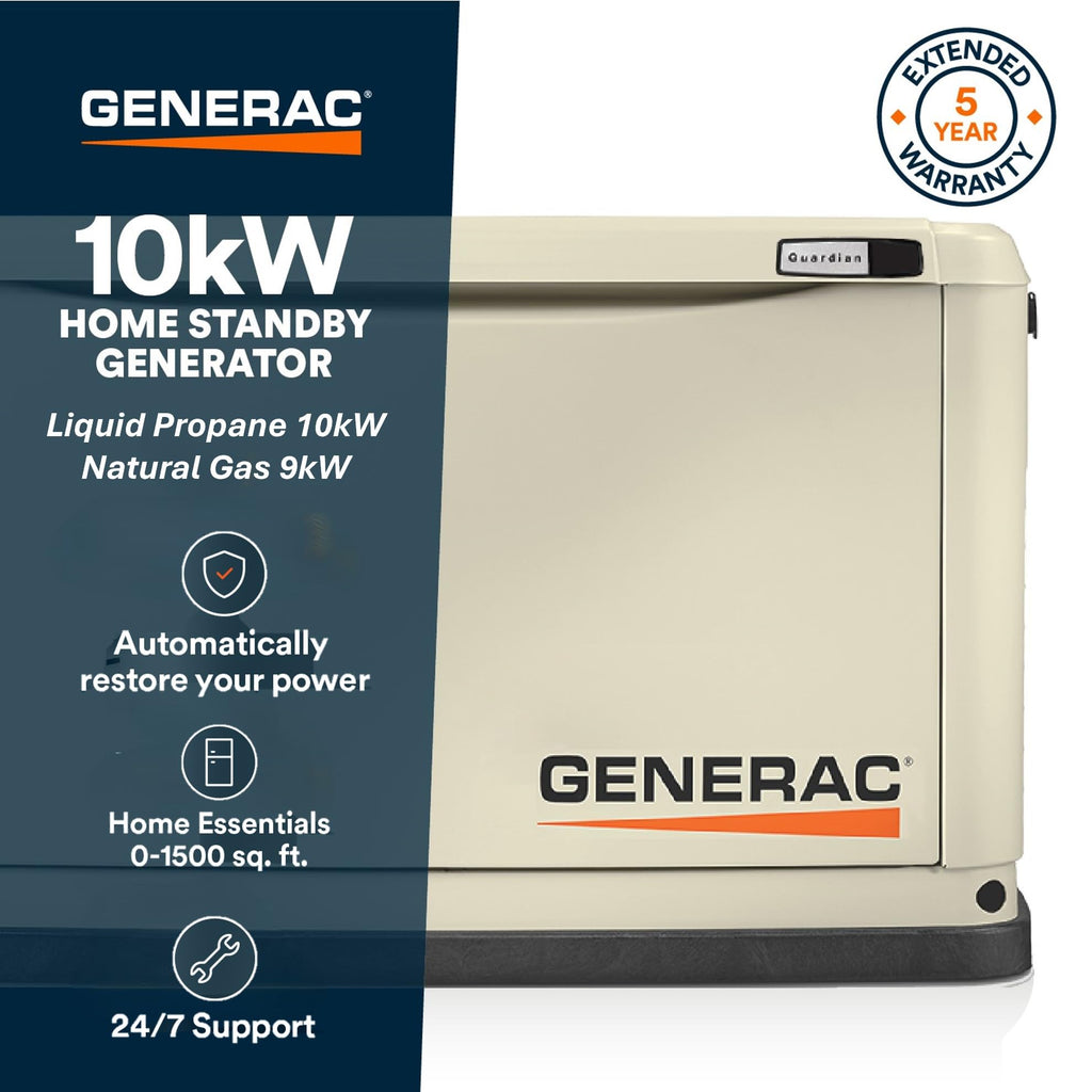 Generac 22kW Home Standby Generator for home use, built-in cellular connectivity, whole house generator for power backup