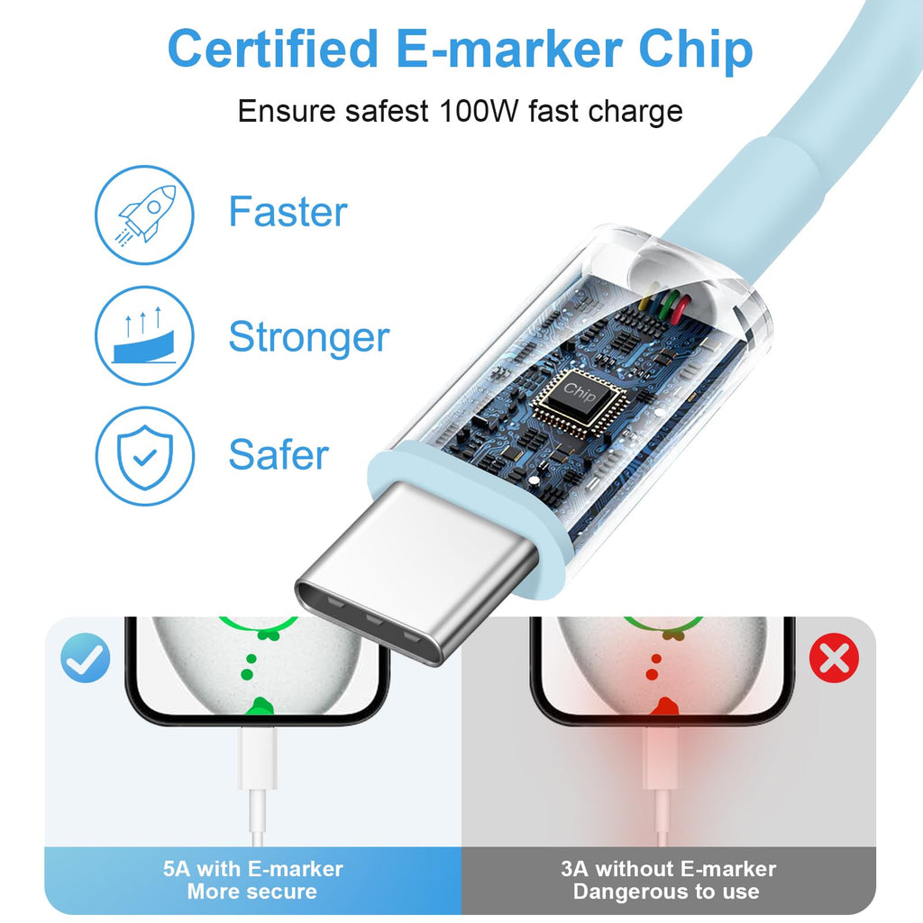 iPhone 17 16 15 Charger Fast Charging 3+3Pack Type C Charger USB C Chargers Block with 6FT Cable for iPhone Air/17/17 Plus/17 Pro/17 Pro Max/16/16 Plus/16 Pro/16 Pro Max/15/15 Pro Max/iPad Pro