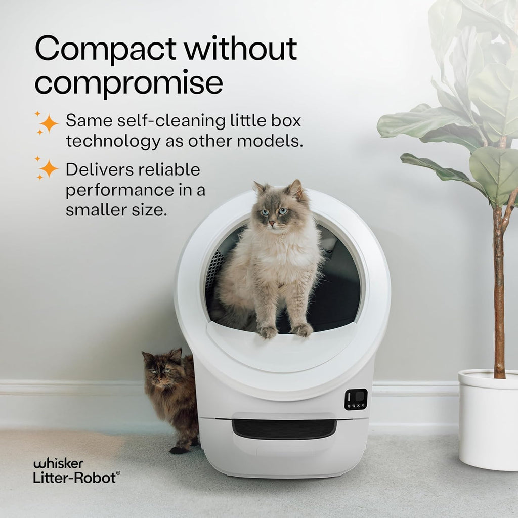Litter-Robot EVO Bundle by Whisker, Black - Automatic Self-Cleaning Cat Litter Box, Compact Space-Saving Design, Advanced Odor Control, Includes Robot, Mat, and Supply Kit (Black)