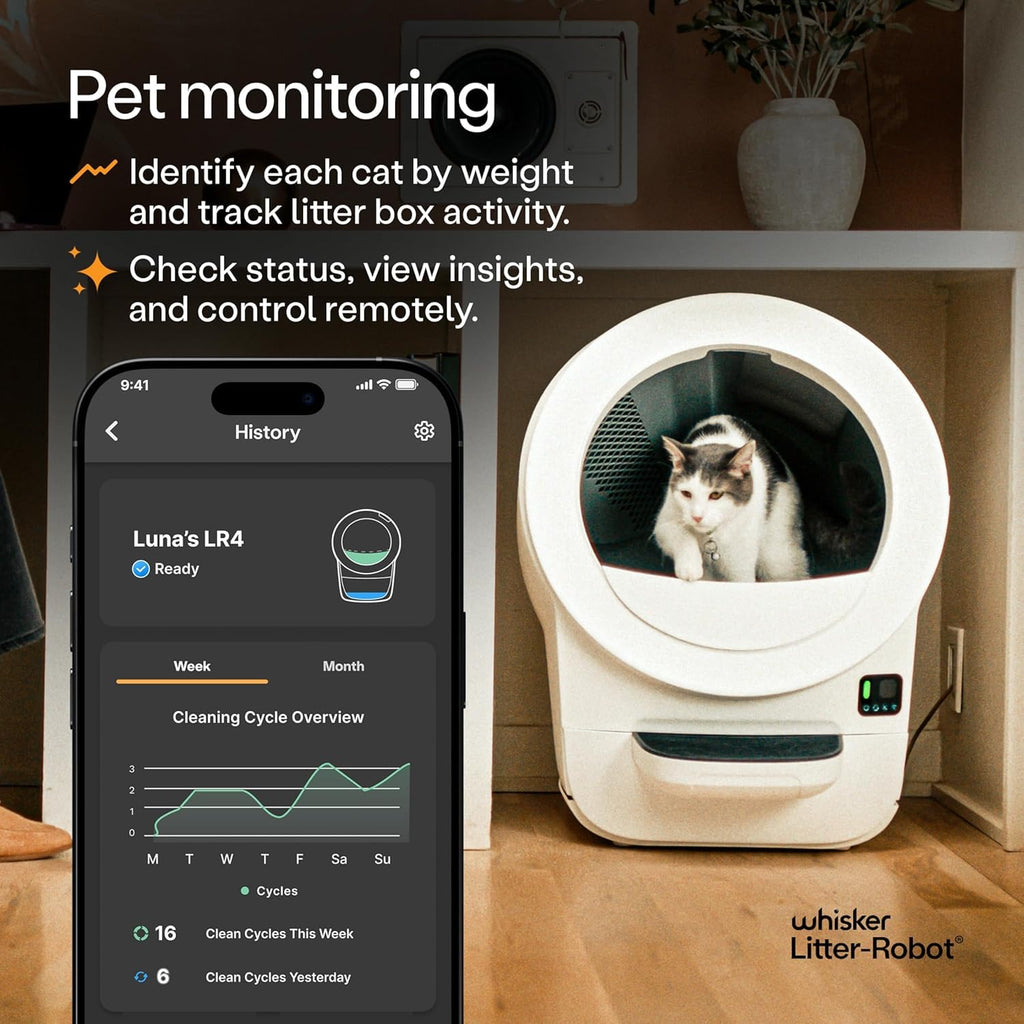 Litter-Robot EVO Bundle by Whisker, Black - Automatic Self-Cleaning Cat Litter Box, Compact Space-Saving Design, Advanced Odor Control, Includes Robot, Mat, and Supply Kit (Black)