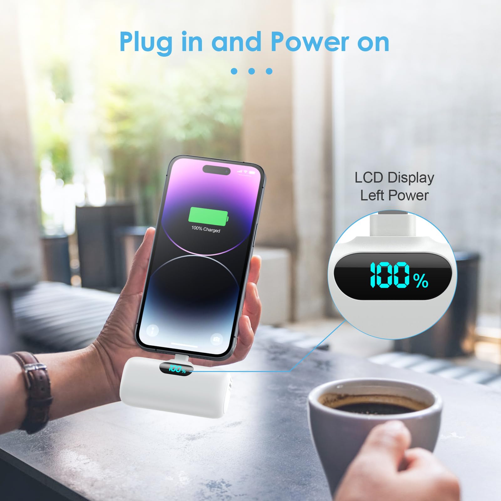 Mini Portable Charger USB C Power Bank,Upgraded 5000mAh PD Fast Charging Battery Pack Built-in USB-C Connector Travel Essential for iPhone17/17Pro/17Pro Max/Air/16 Plus/16Pro Max/15 Series Android