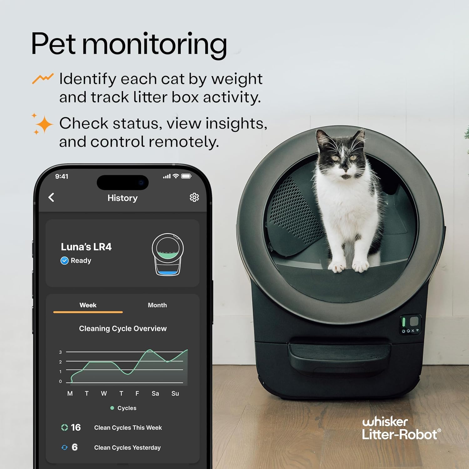Litter-Robot EVO Bundle by Whisker, Black - Automatic Self-Cleaning Cat Litter Box, Compact Space-Saving Design, Advanced Odor Control, Includes Robot, Mat, and Supply Kit (Black)