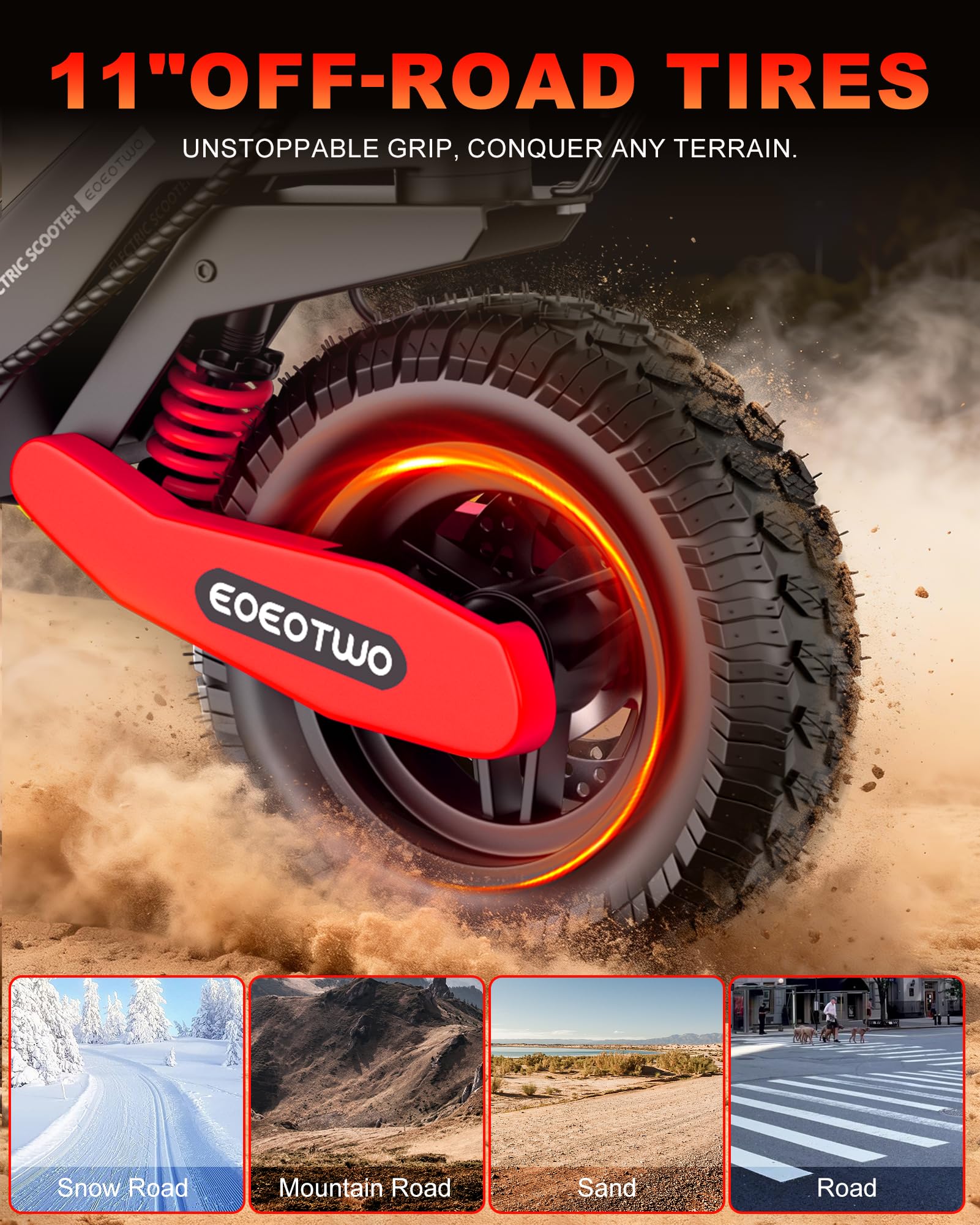 Electric Scooter for Adults,31/38 MPH 1200W/2400W Peak Motor | 11" Off-Road Tires Fast E Scooter, Up to 20/45 Miles Range, Dual Suspension, 330 lbs Max Load, Foldable
