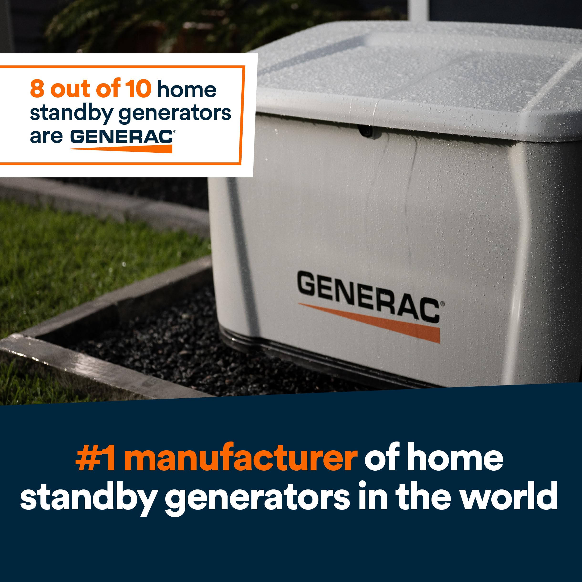 Generac 22kW Home Standby Generator for home use, built-in cellular connectivity, whole house generator for power backup