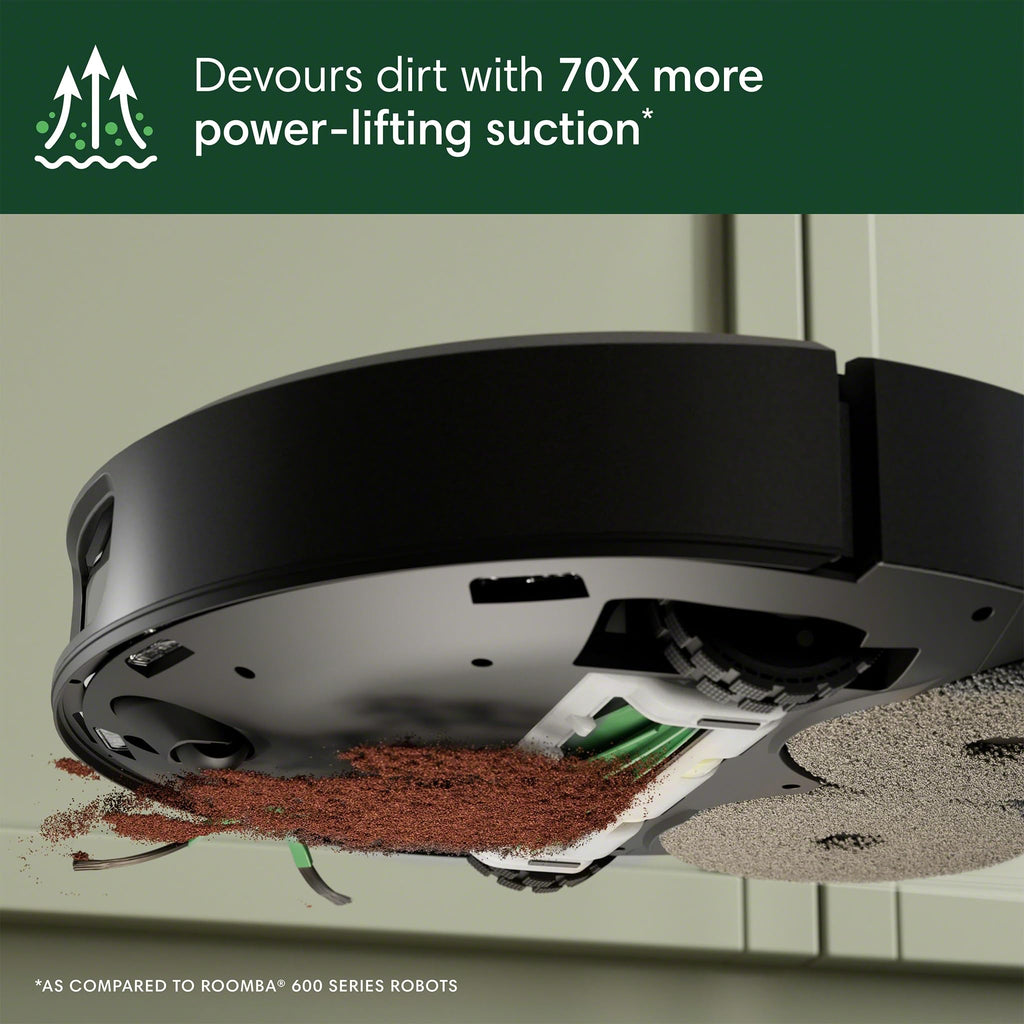 iRobot Roomba 505X Robot Vacuum & Mop Combo, 70x More Suction, Multifunction Dock, 75 Day Self-Emptying, Self-Cleaning & Hot Dry, Lifting Spinning Mop Pads, AI Obstacle Avoidance, Ideal for Pet Hair