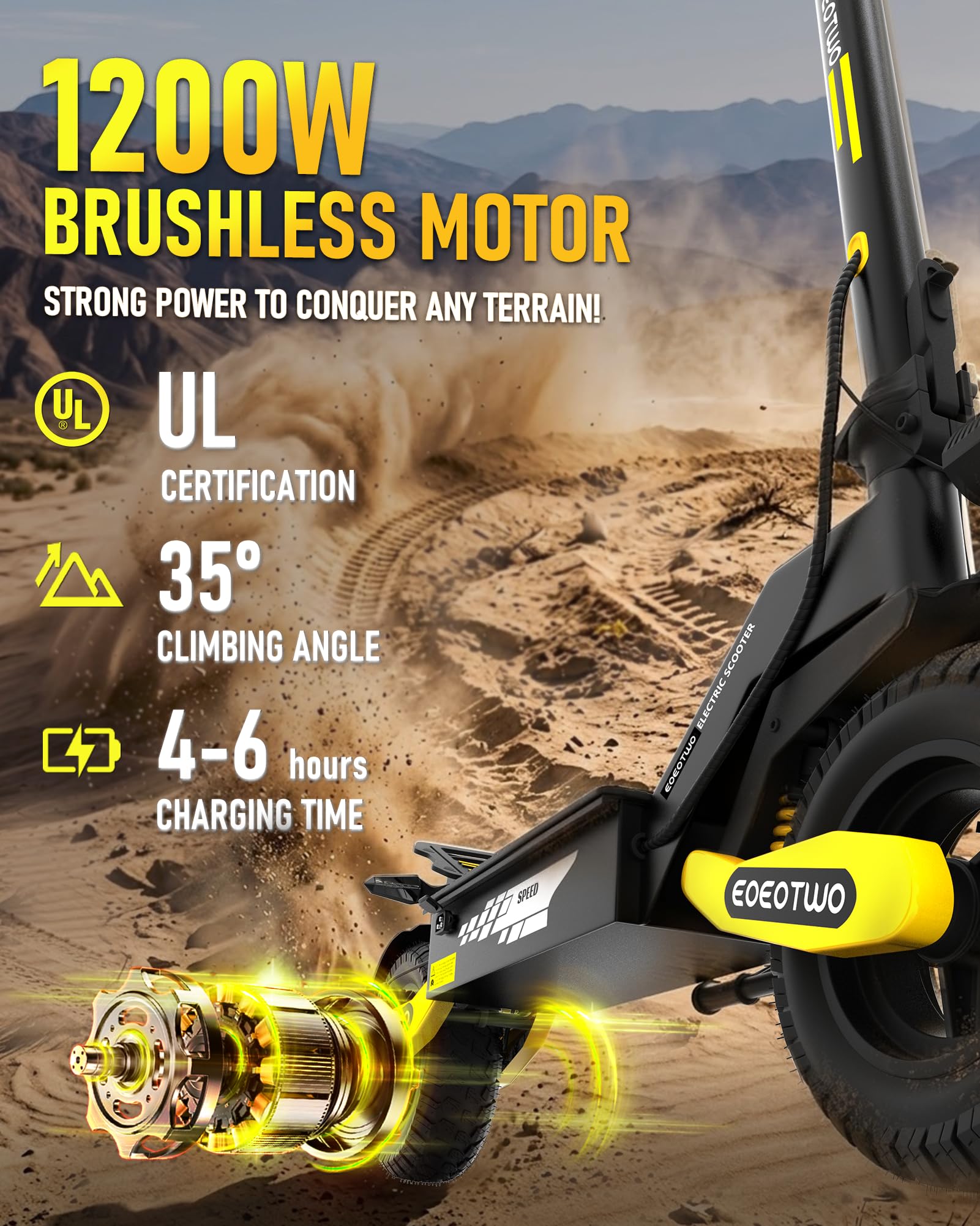 Electric Scooter for Adults,31/38 MPH 1200W/2400W Peak Motor | 11" Off-Road Tires Fast E Scooter, Up to 20/45 Miles Range, Dual Suspension, 330 lbs Max Load, Foldable