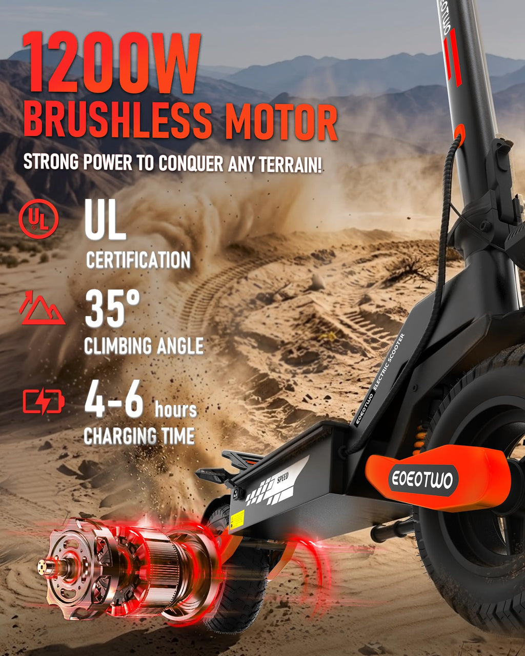 Electric Scooter for Adults,31/38 MPH 1200W/2400W Peak Motor | 11" Off-Road Tires Fast E Scooter, Up to 20/45 Miles Range, Dual Suspension, 330 lbs Max Load, Foldable