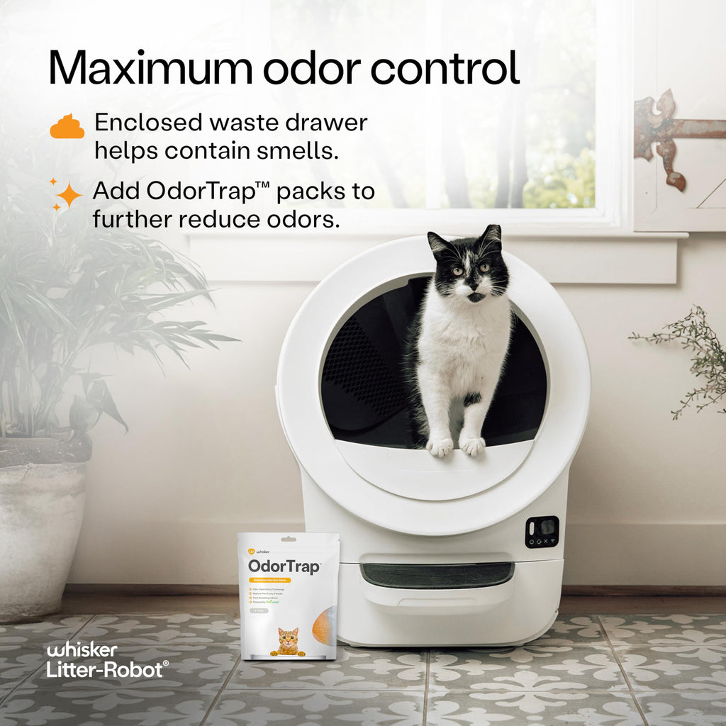 Litter-Robot EVO Bundle by Whisker, Black - Automatic Self-Cleaning Cat Litter Box, Compact Space-Saving Design, Advanced Odor Control, Includes Robot, Mat, and Supply Kit (Black)