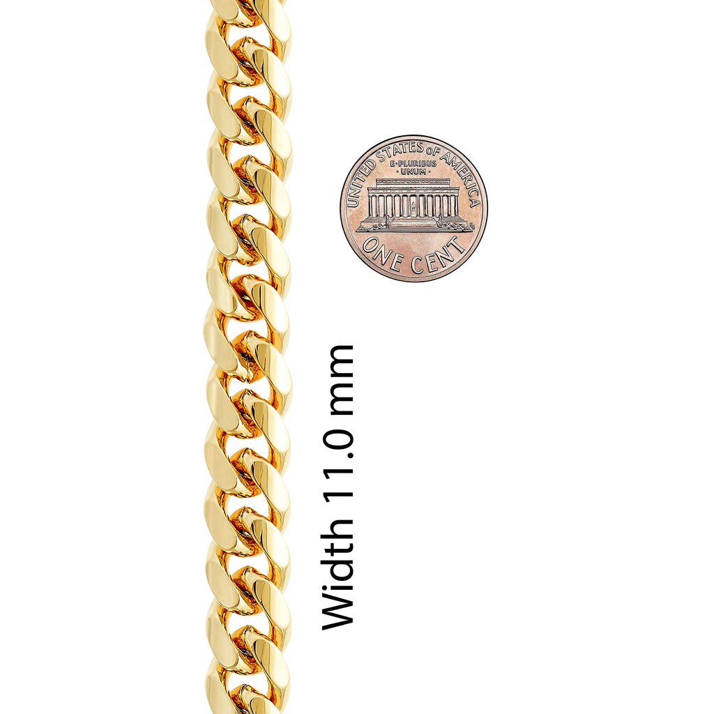 LIFETIME JEWELRY 11mm Gold Cuban Link Chain for Men - 24k Real Gold Necklace Plated - Lifetime Promise - Heavy Duty Clasp - Gold or White Gold