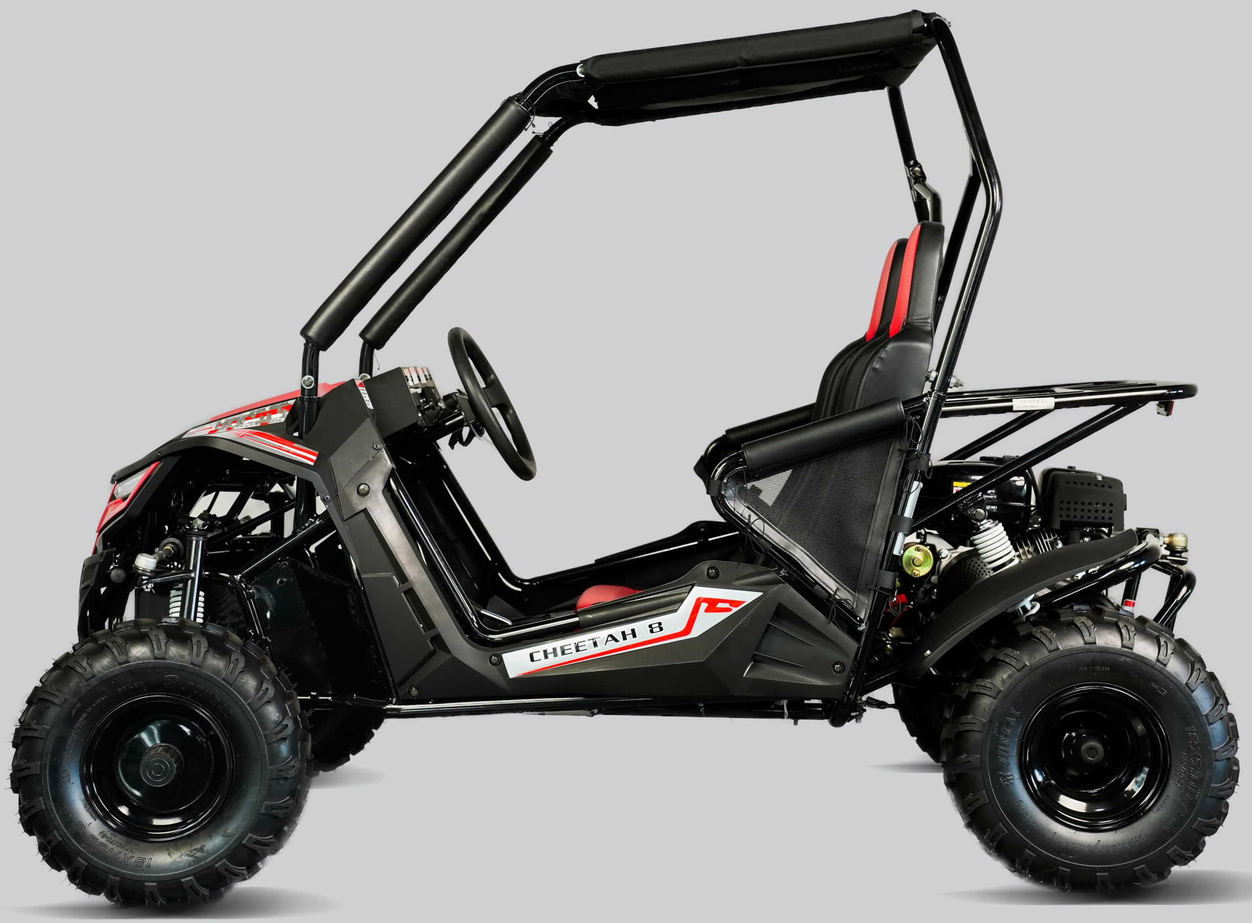 TrailMaster Cheetah 8 Go-Kart - 208cc 7.5HP Engine, 3-Point Safety Belt, Targets from Youth to Adult. (Red)