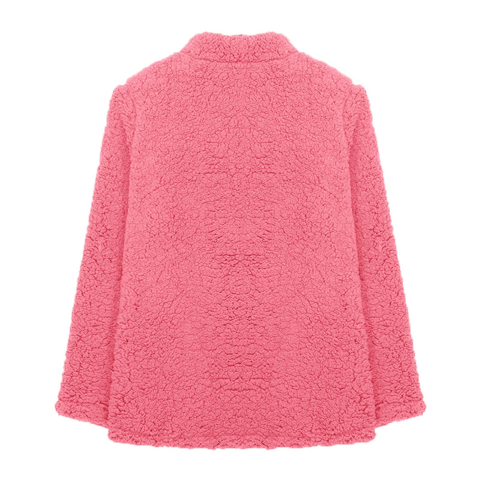 Cdiecer Fuzzy Jackets for Women Winter Sherpa Coat Autumn Winter Fleece Jacket Button Solid Color Cardigan With Pockets