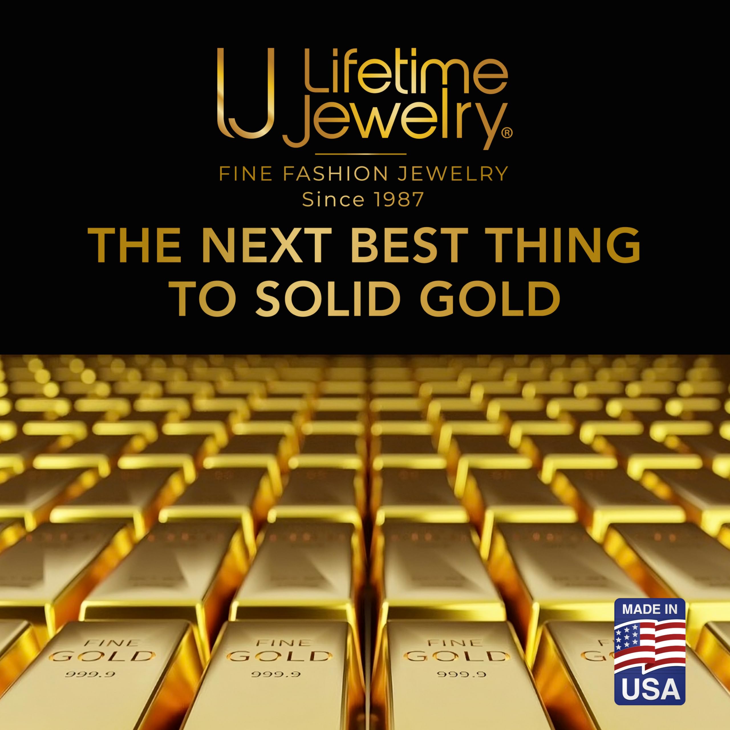 LIFETIME JEWELRY 11mm Gold Cuban Link Chain for Men - 24k Real Gold Necklace Plated - Lifetime Promise - Heavy Duty Clasp - Gold or White Gold