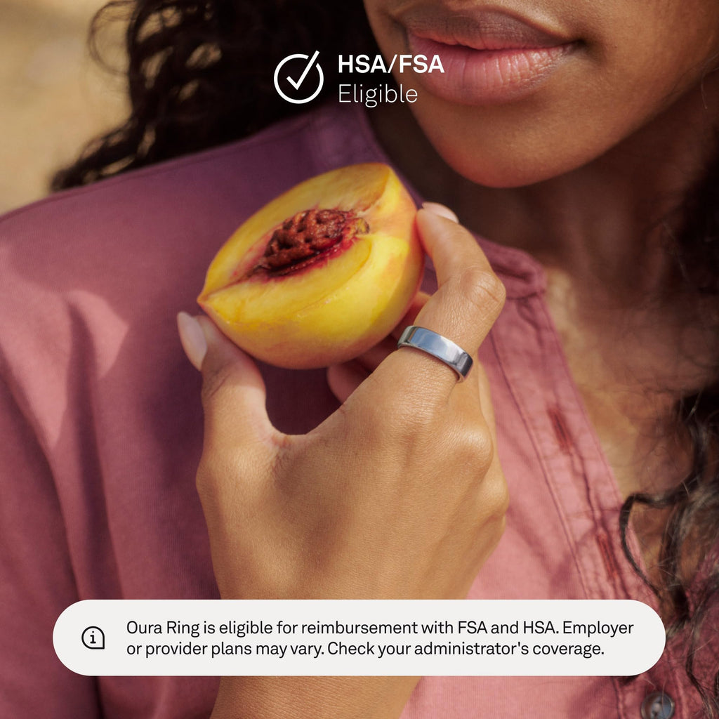 Oura Ring 5 - Silver - Size 8 - World’s Smallest Smart Ring - Sleep, Activity, Women’s Health, AI Advisor, 1 Week of Battery Life, Size Before You Buy, Android & iOS Compatible
