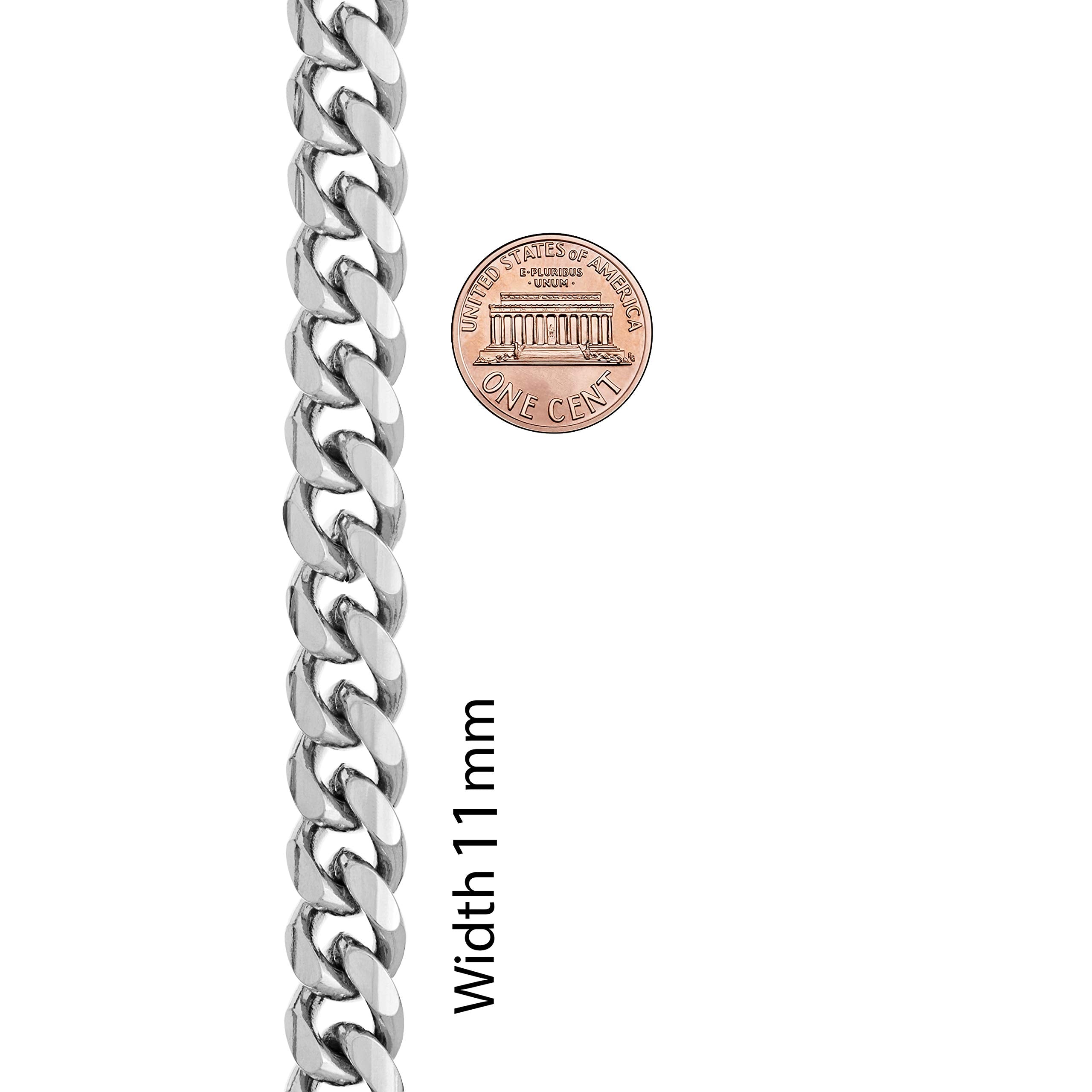 LIFETIME JEWELRY 11mm Gold Cuban Link Chain for Men - 24k Real Gold Necklace Plated - Lifetime Promise - Heavy Duty Clasp - Gold or White Gold