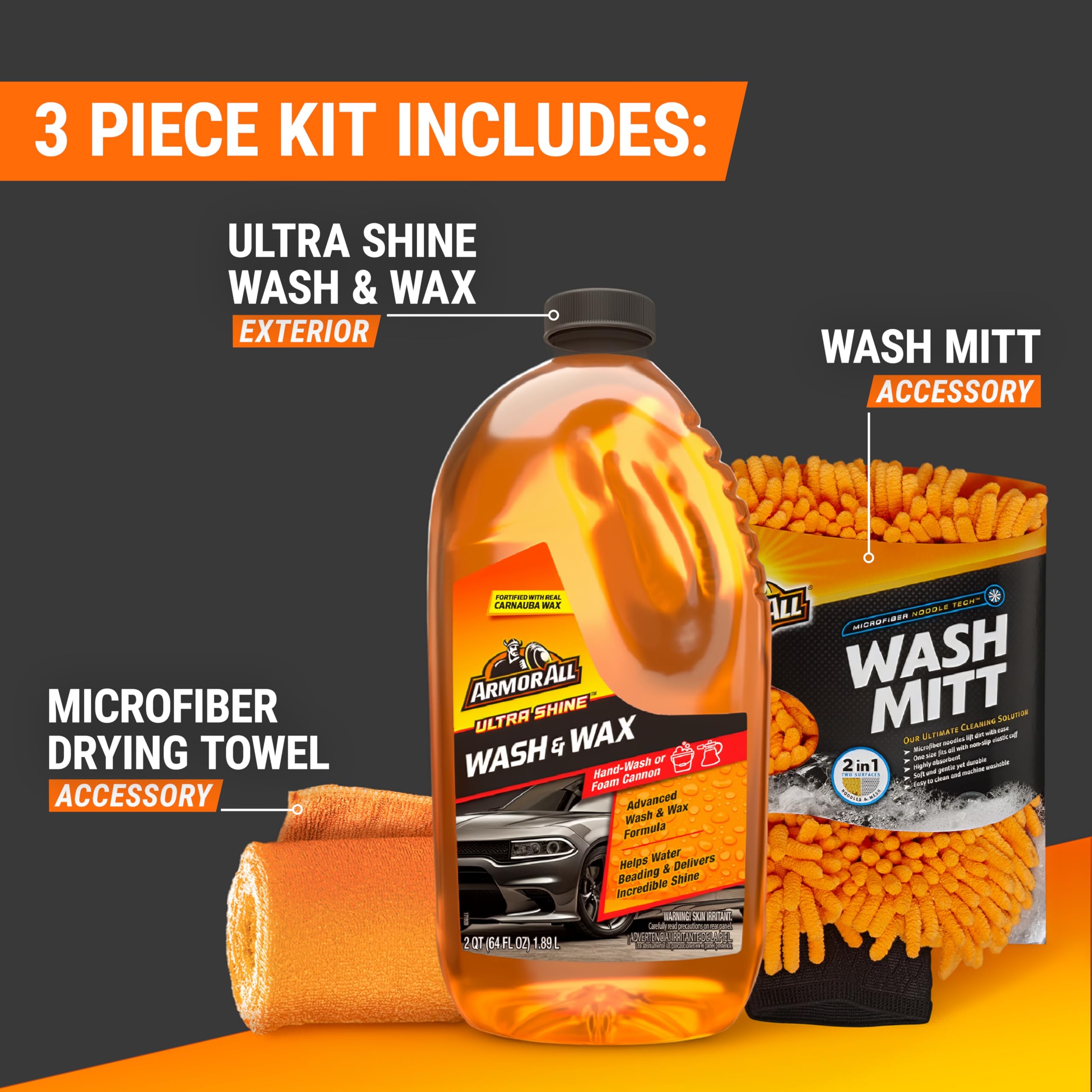 Armor All Ultimate Premier Car Care Kit, 8 Pieces, Includes Tire and Wheel Cleaners, Exterior and Interior Car Cleaning Supplies
