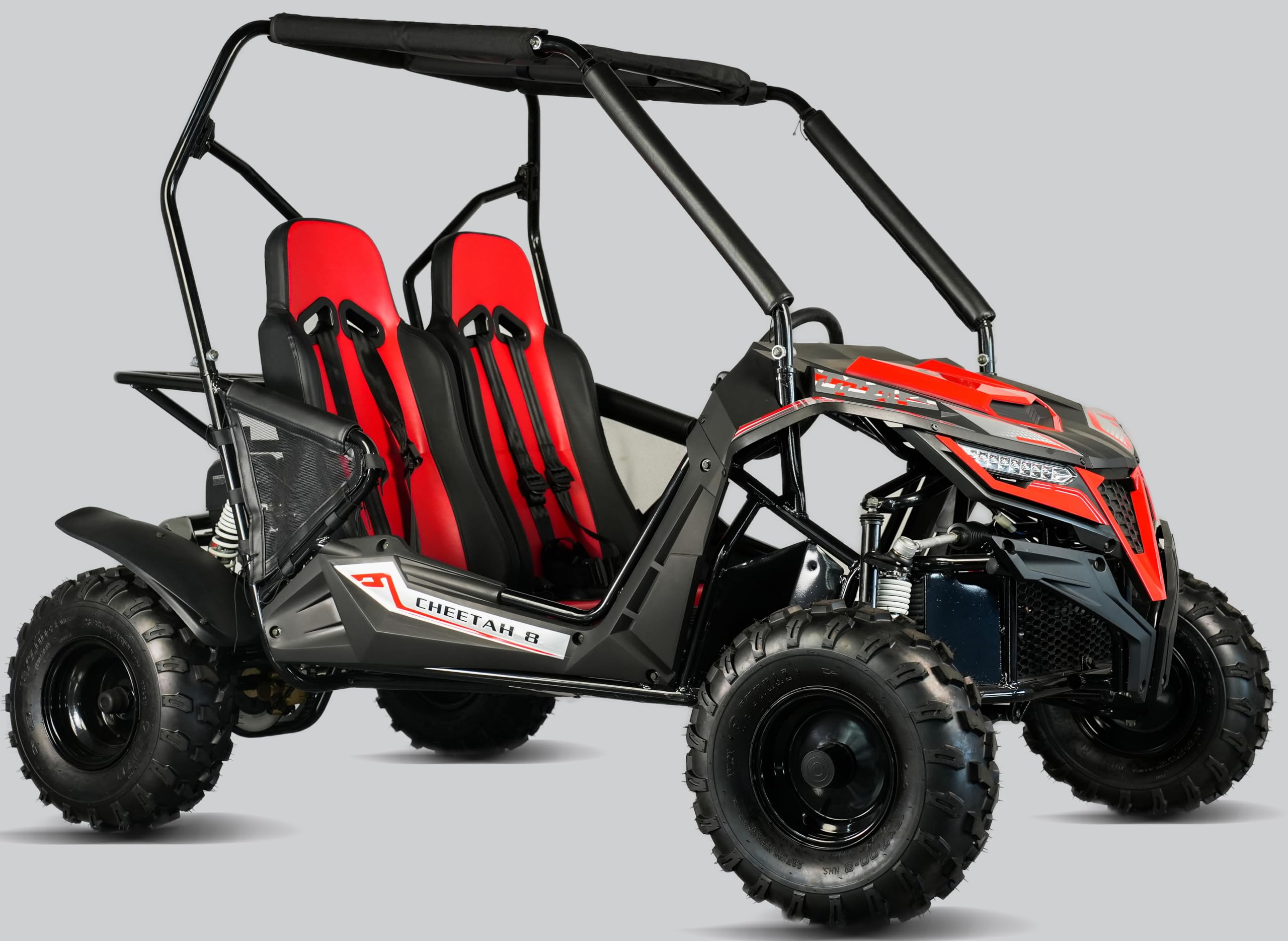 TrailMaster Cheetah 8 Go-Kart - 208cc 7.5HP Engine, 3-Point Safety Belt, Targets from Youth to Adult. (Red)