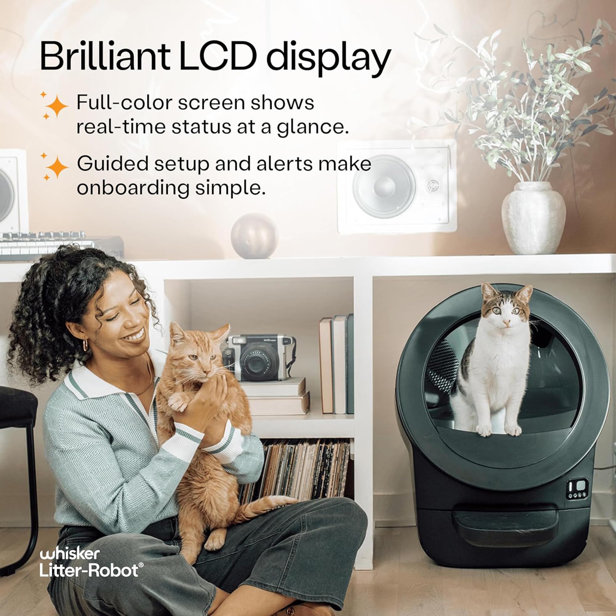 Litter-Robot EVO Bundle by Whisker, Black - Automatic Self-Cleaning Cat Litter Box, Compact Space-Saving Design, Advanced Odor Control, Includes Robot, Mat, and Supply Kit (Black)